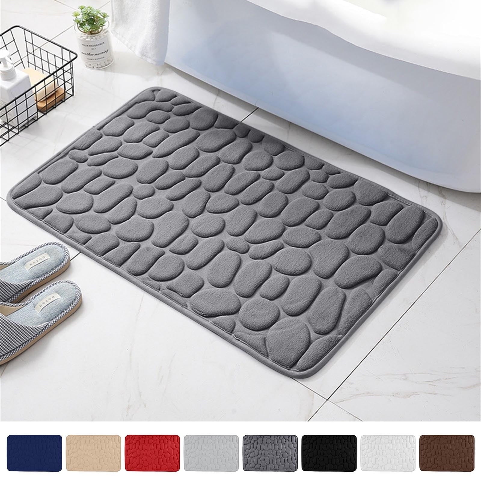 Dmlowu Bathroom Rugs - Ultra Absorbent Non-Slip Floor Bath Mat, Super Soft Shower Mat for Bath Tub, Machine Washable 16x24" (Brown) #C-Gray