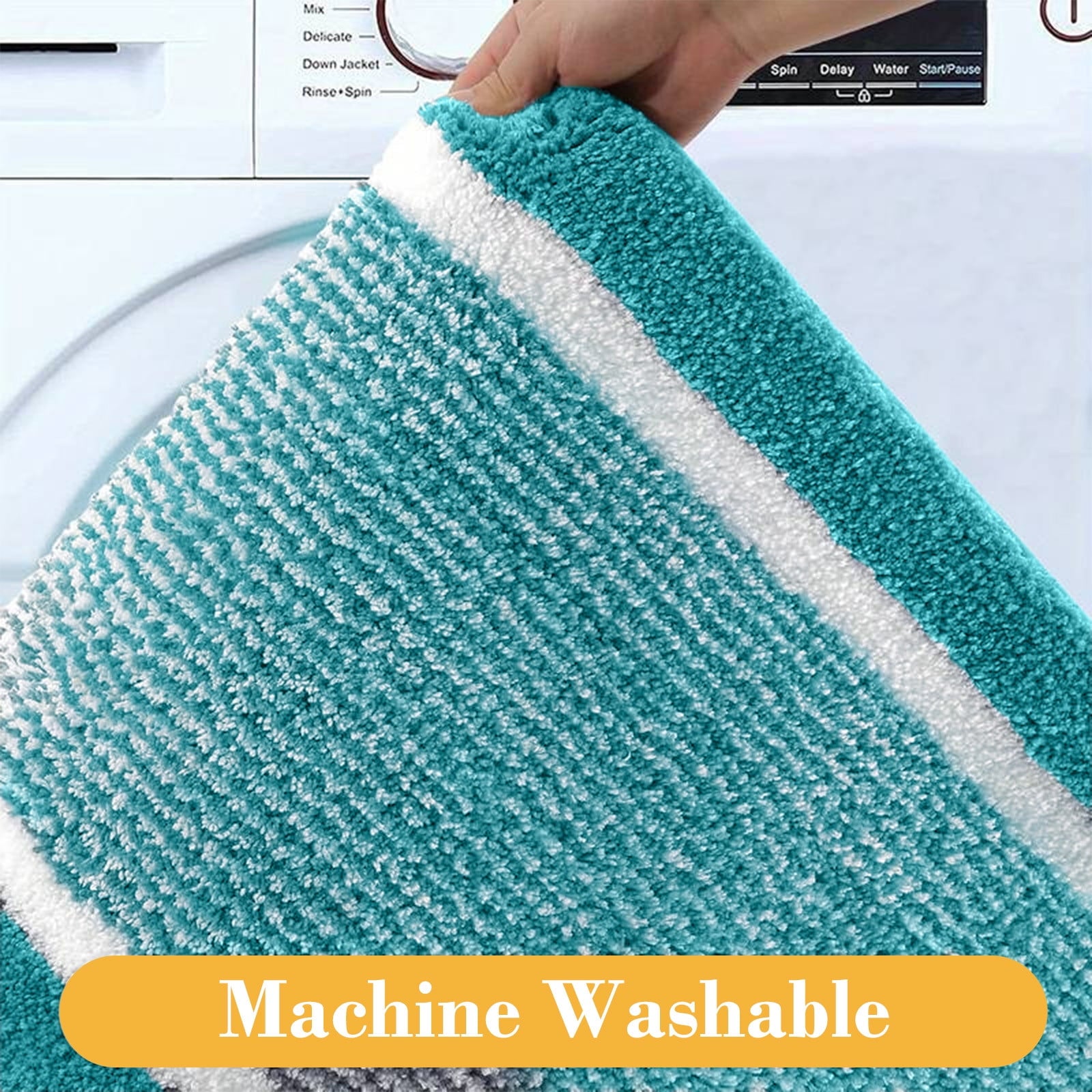 PALIFEUR Bathroom Rugs Sets, Non-Slip Bath Mat Set 4 Piece, Soft Comfortable Washable Bathroom Mat Set, Quicker Dry Bathroom Rug with Toilet Rug Blue