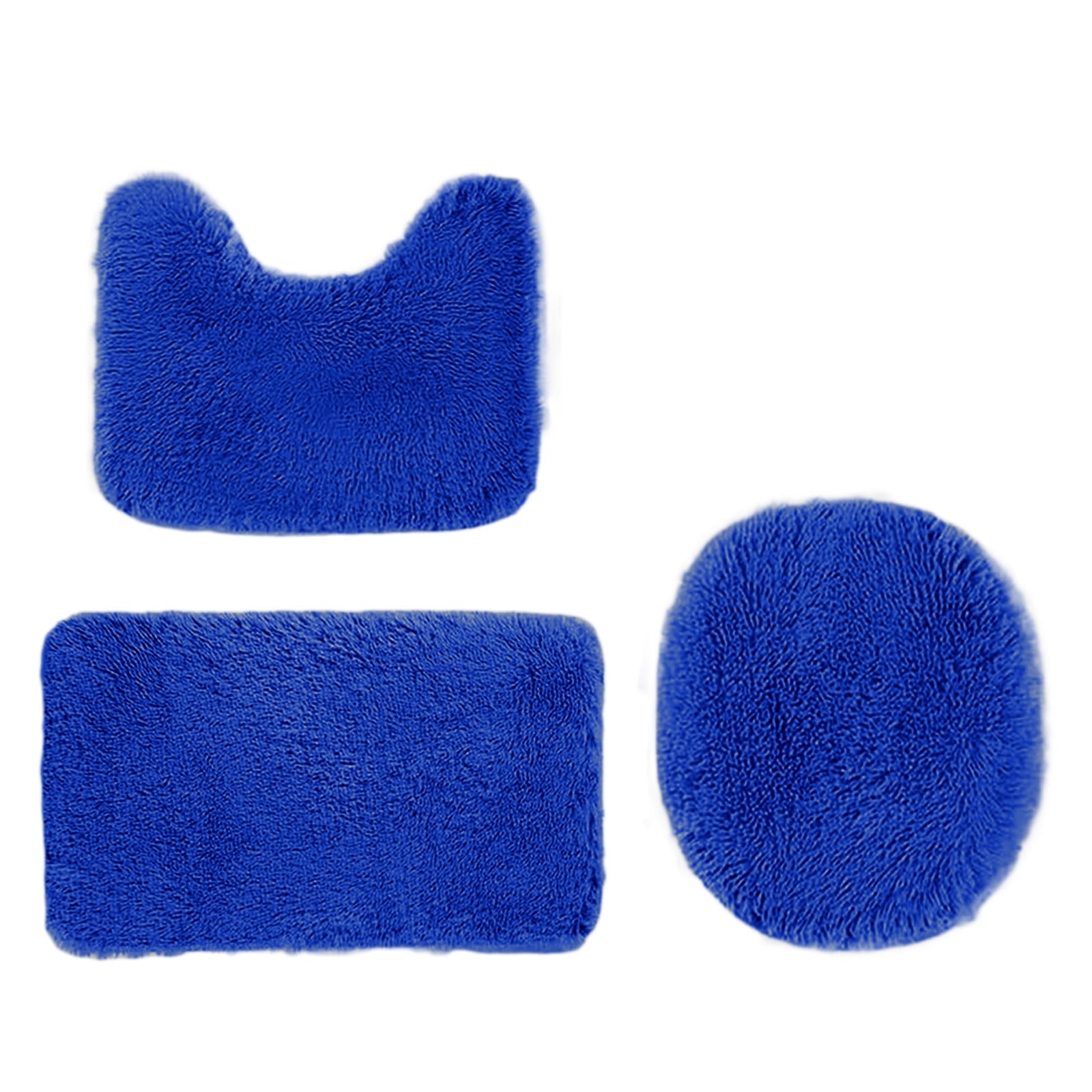 PALIFEUR Bathroom Rugs Sets, Non-Slip Bath Mat Set 3 Piece, Soft Comfortable Washable Bathroom Mat Set, Quicker Dry Bathroom Rug with Toilet Rug Blue