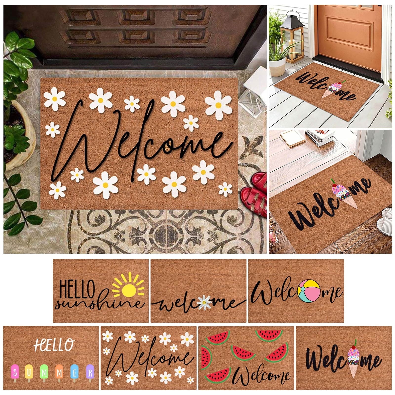 16x24 inch Doormats for Outdoor Entrance Home Waterproof Floor Mat Outdoor Rug Front Door Spring Mat Floor Decor Outdoor Summer Decor Spring Rugs Mat for Front Door Outside Outdoor Porch Mat Doormat7