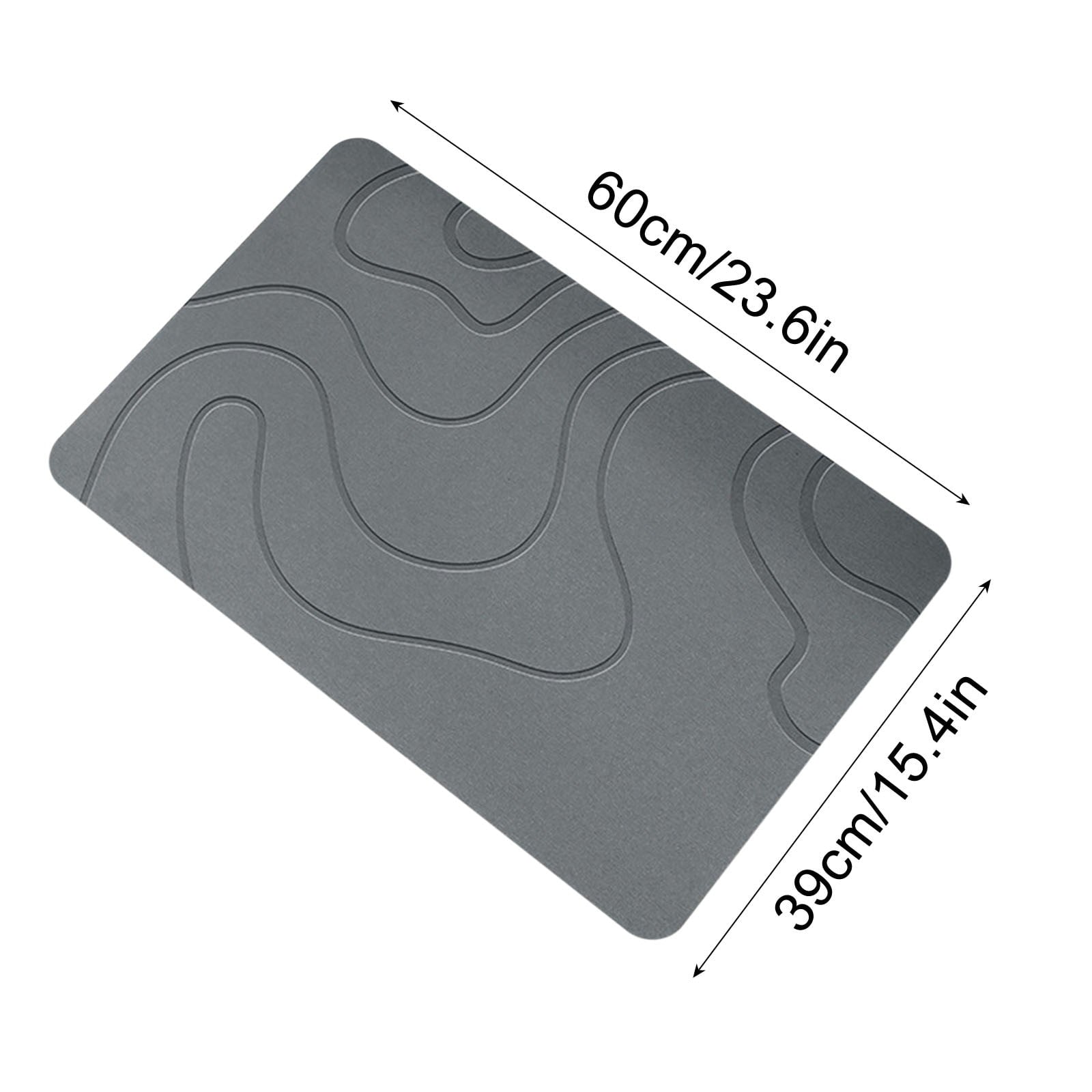 PALIFEUR Stone Bath Mat, 16x24" Quick Drying Diatomaceous Earth Bath Mat Super Absorbent Non Slip Stone Bath Mats Washable Rug for Bathroom Floor Kitchen Shower Dark Gray