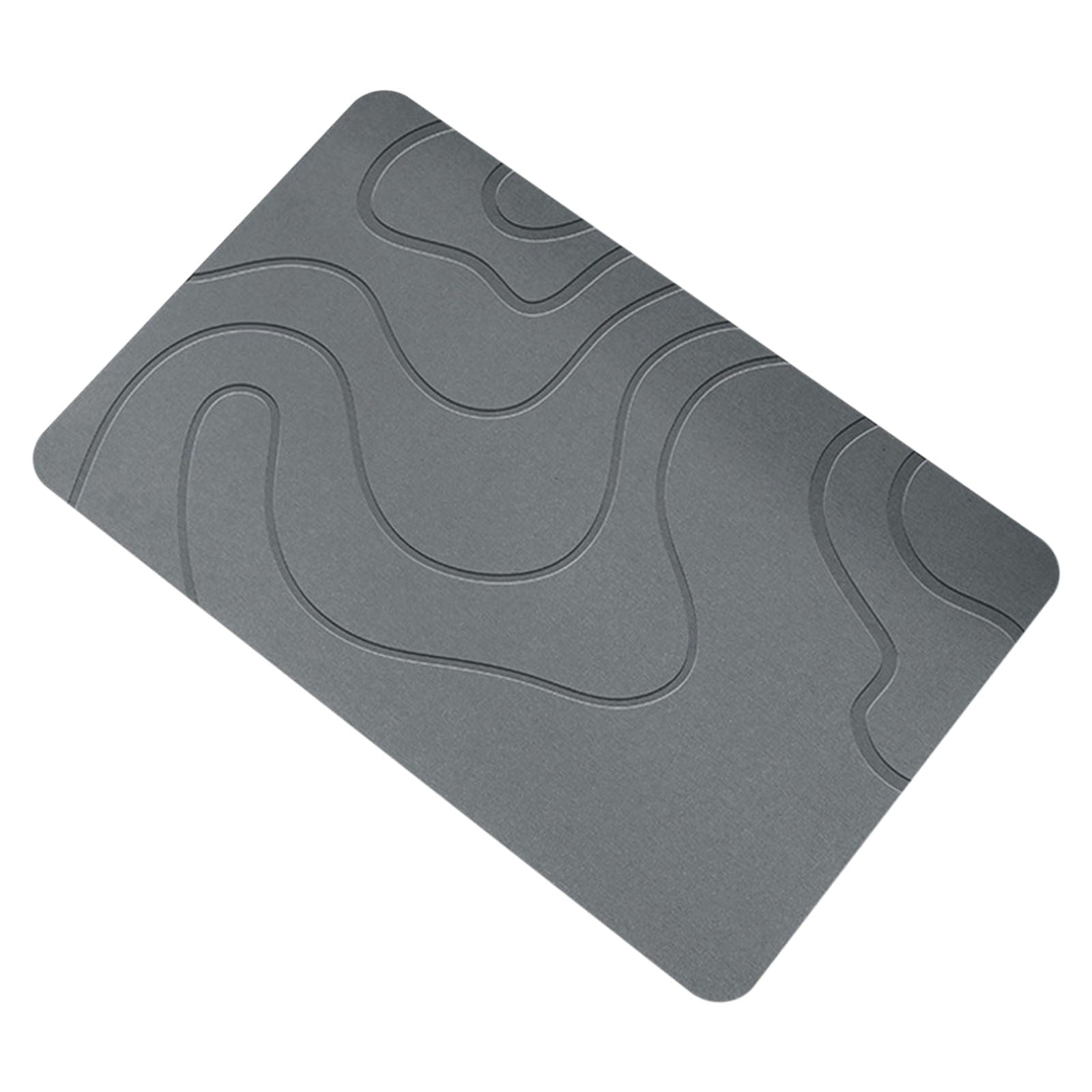 PALIFEUR Stone Bath Mat, 16x24" Quick Drying Diatomaceous Earth Bath Mat Super Absorbent Non Slip Stone Bath Mats Washable Rug for Bathroom Floor Kitchen Shower Dark Gray