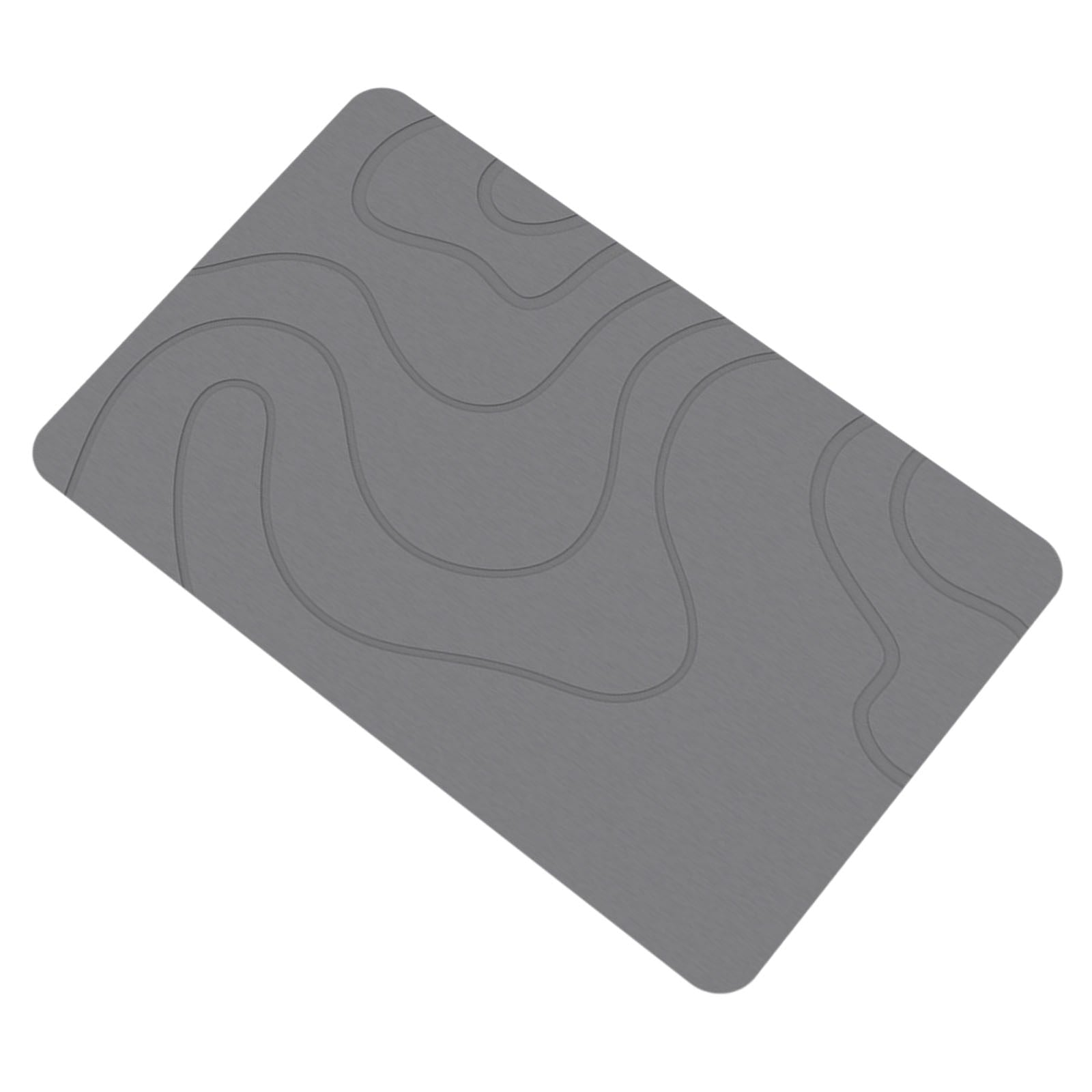 PALIFEUR Stone Bath Mat, 16x24" Quick Drying Diatomaceous Earth Bath Mat Super Absorbent Non Slip Stone Bath Mats Washable Rug for Bathroom Floor Kitchen Shower, Dark Gray