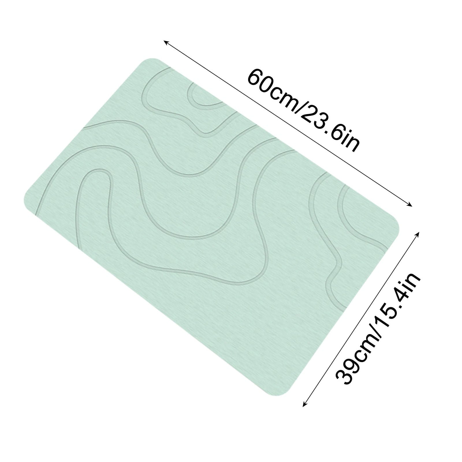 PALIFEUR Stone Bath Mat, 16x24" Quick Drying Diatomaceous Earth Bath Mat Super Absorbent Non Slip Stone Bath Mats Washable Rug for Bathroom Floor Kitchen Shower, Dark Gray Green