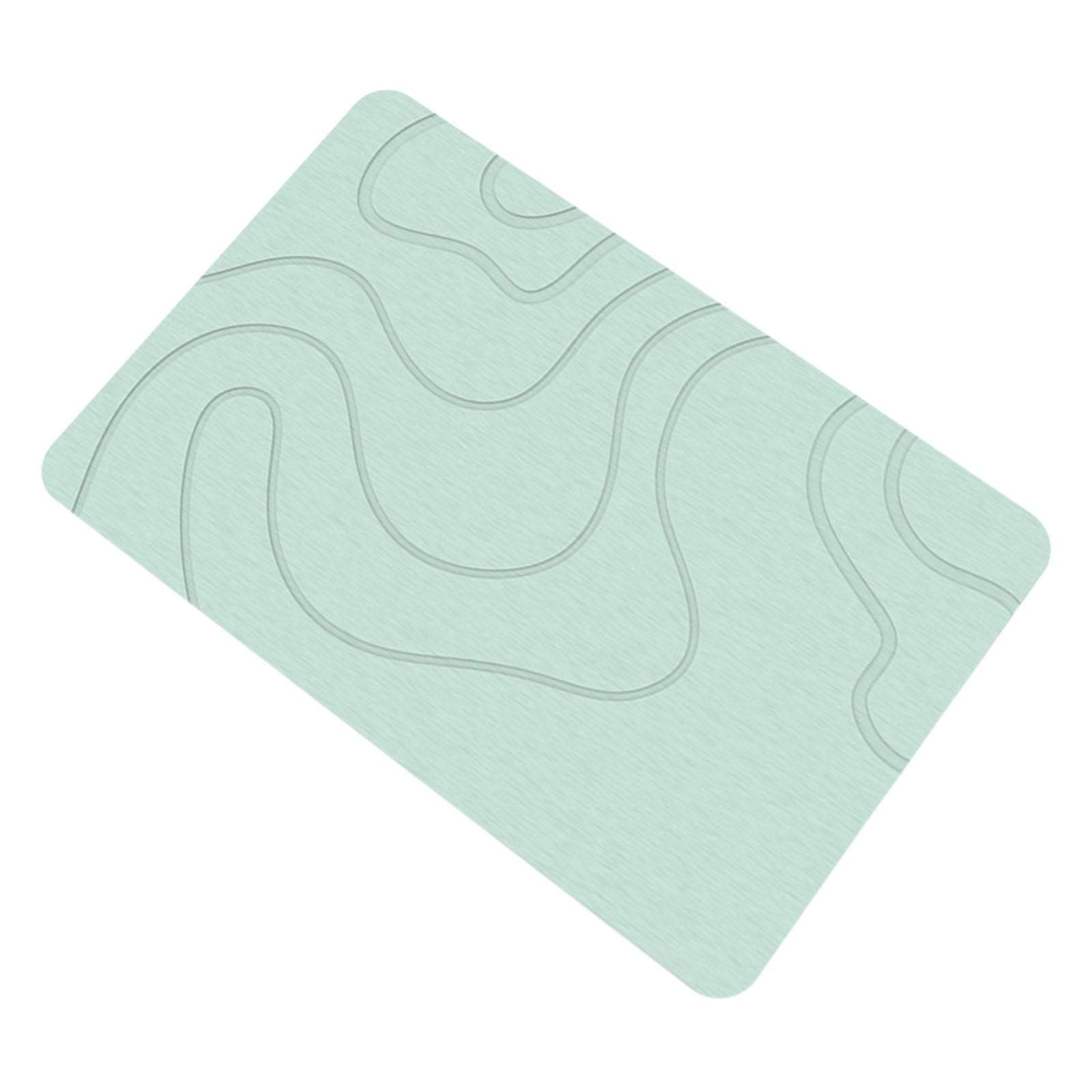 PALIFEUR Stone Bath Mat, 16x24" Quick Drying Diatomaceous Earth Bath Mat Super Absorbent Non Slip Stone Bath Mats Washable Rug for Bathroom Floor Kitchen Shower, Dark Gray Green