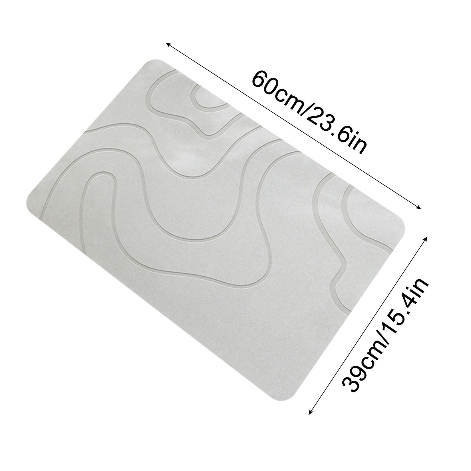 PALIFEUR Stone Bath Mat, 16x24" Quick Drying Diatomaceous Earth Bath Mat Super Absorbent Non Slip Stone Bath Mats Washable Rug for Bathroom Floor Kitchen Shower, Dark Gray White