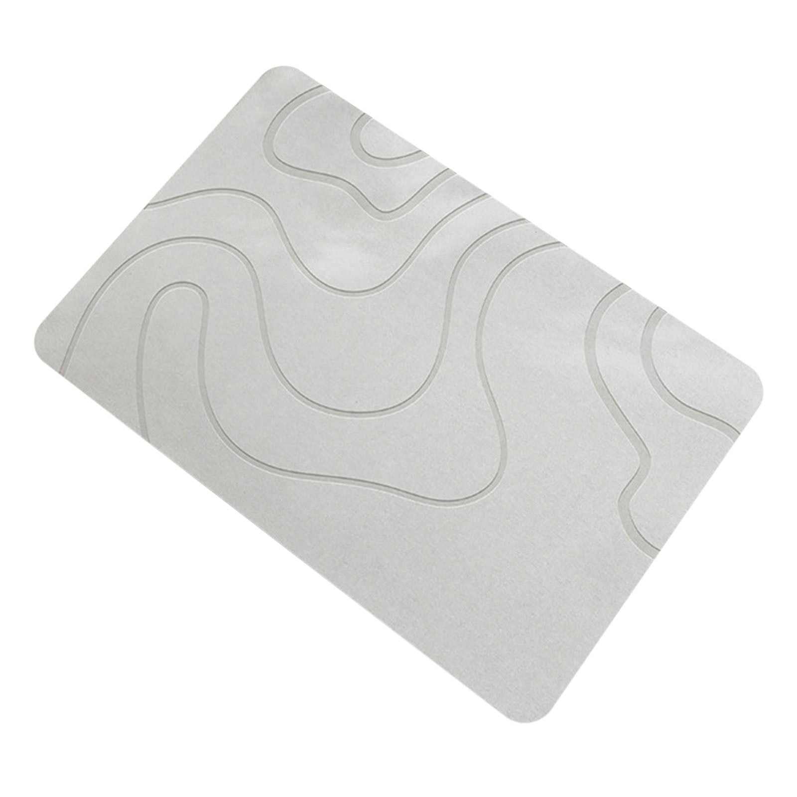 PALIFEUR Stone Bath Mat, 16x24" Quick Drying Diatomaceous Earth Bath Mat Super Absorbent Non Slip Stone Bath Mats Washable Rug for Bathroom Floor Kitchen Shower, Dark Gray White