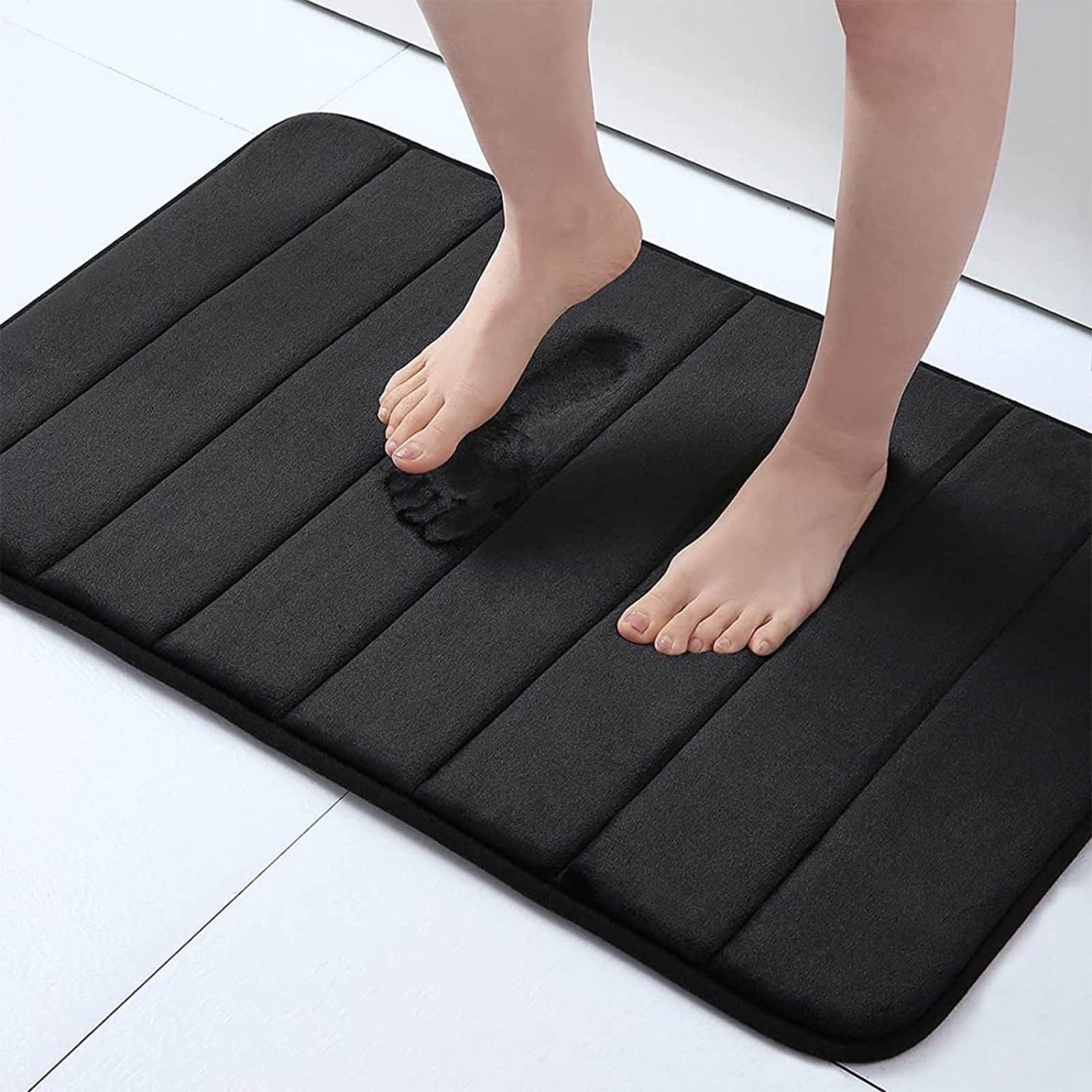 Memory Foam Bath Mat with Cobblestone Design, Super Soft & Quick-Dry Bathroom Rugs, Machine Washable Non-Slip Absorbent Floor Mat for Bathroom Shower Tub, 16x24 Inch by PALIFEUR A