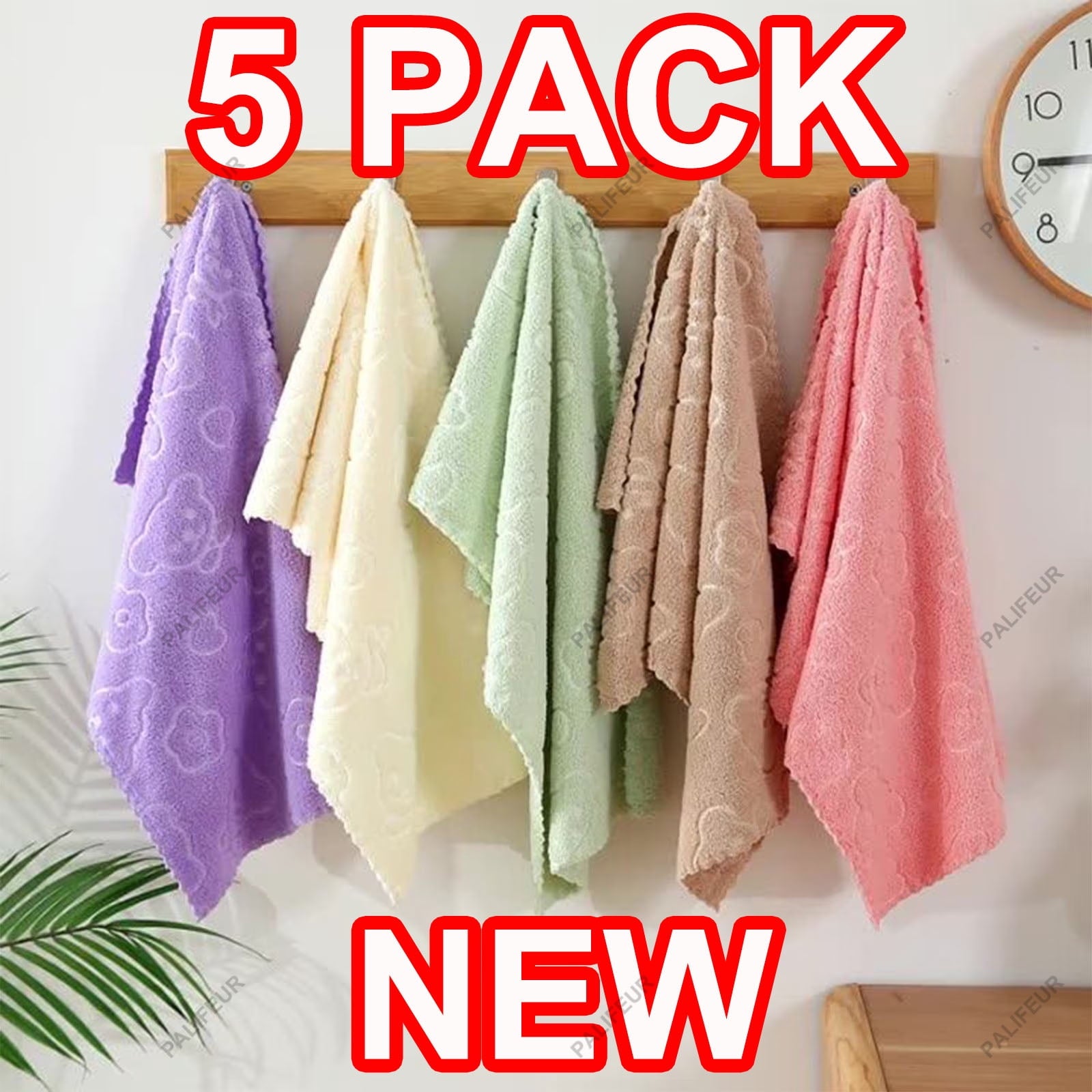 5Pcs Bathroom Hand Towels, 14x30" 600 GSM 100% Cotton - Ultra Soft & Highly Absorbent Face Towels, Hotel Spa Quality by PALIFEUR 04_Most Absorbent 2026_Quick Dry - 20% OFF_Purple