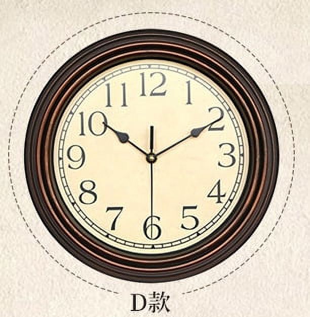 Ttybhh Wall Clock Clearance! Clock Promotion Sale, Clock Vintage Rustic Wooden Wall Clock Antique Shabby Retro Home Kitchen Room Decor, Small Wooden Clock, include 1X Wooden Small Clock Bronze