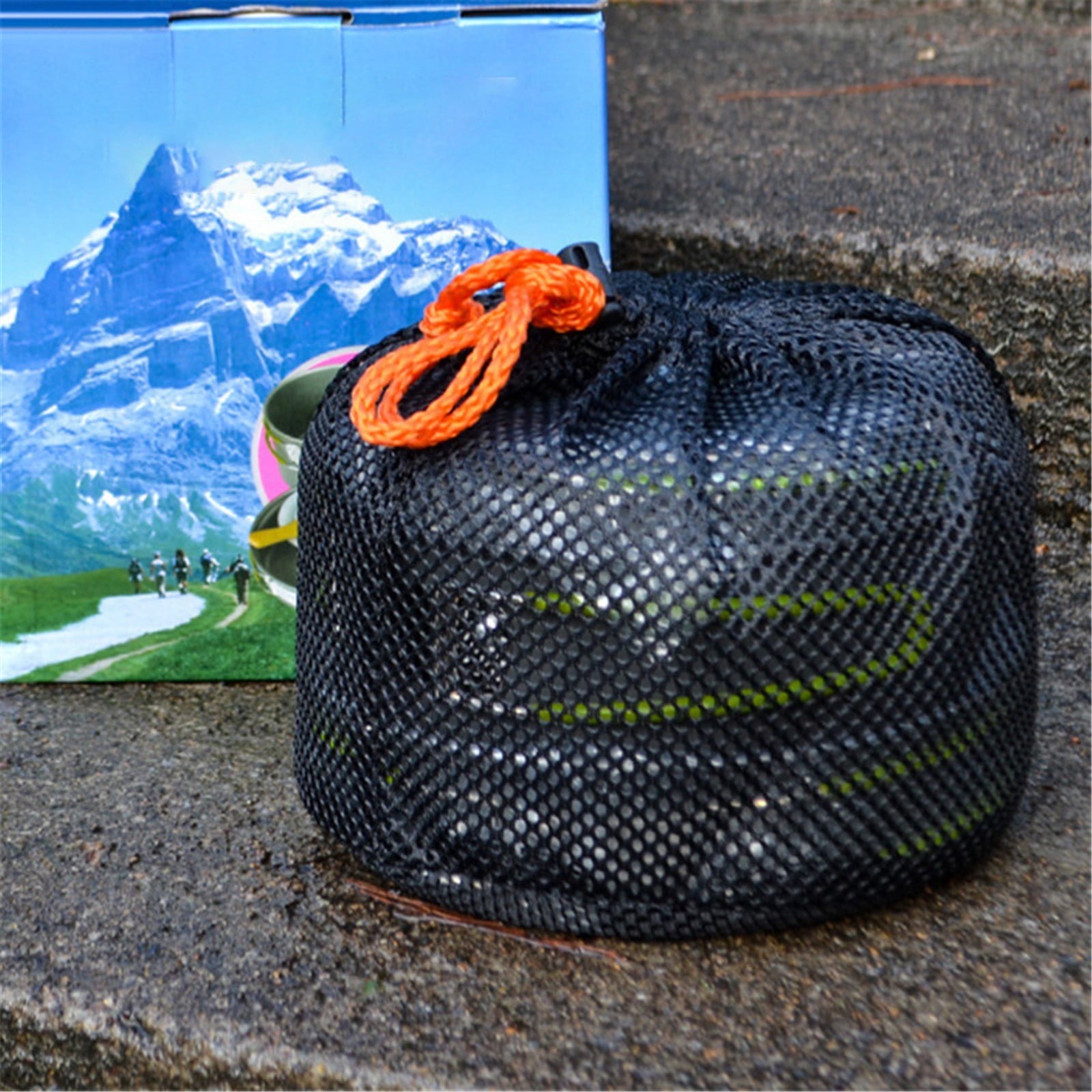 Cooking Utensils , Outdoor Camping Set Pot Cookware Picnic Pot Set Portable Alumina Heat Shielded Set Pot for 2 to 3 People As shown