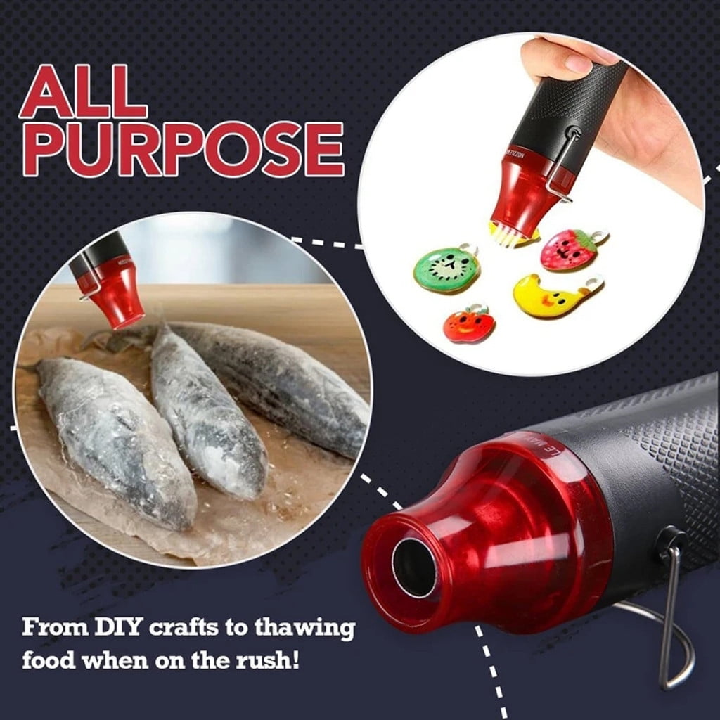Multifunctional Hot Air Gun 220V Hot Air Gun Black - Flat Plug 1 × Heat Gun Paint Heat Shrink Wrap Tool Tool Crafts Diy Drying Embossing Tools & Home Improvement One Size Black