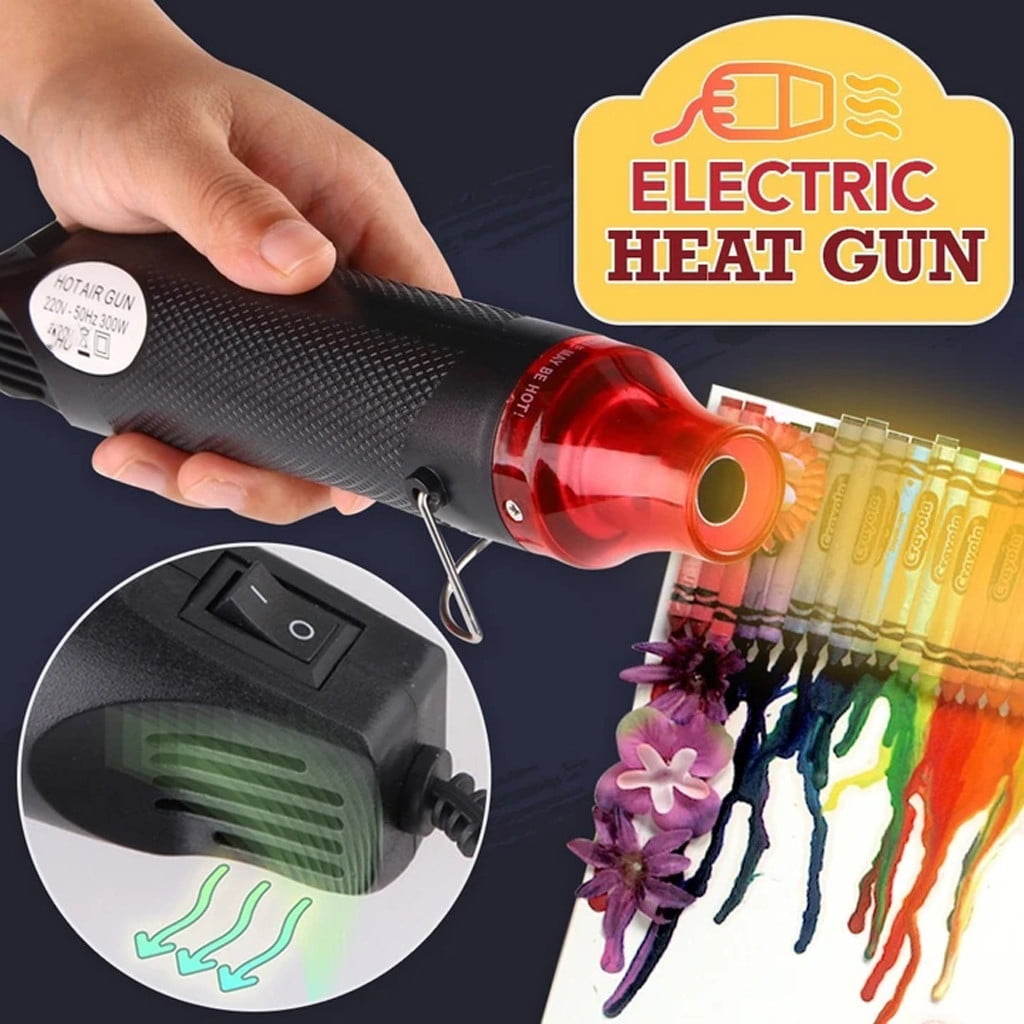 Multifunctional Hot Air Gun 220V Hot Air Gun Black - Flat Plug 1 × Heat Gun Paint Heat Shrink Wrap Tool Tool Crafts Diy Drying Embossing Tools & Home Improvement One Size Black