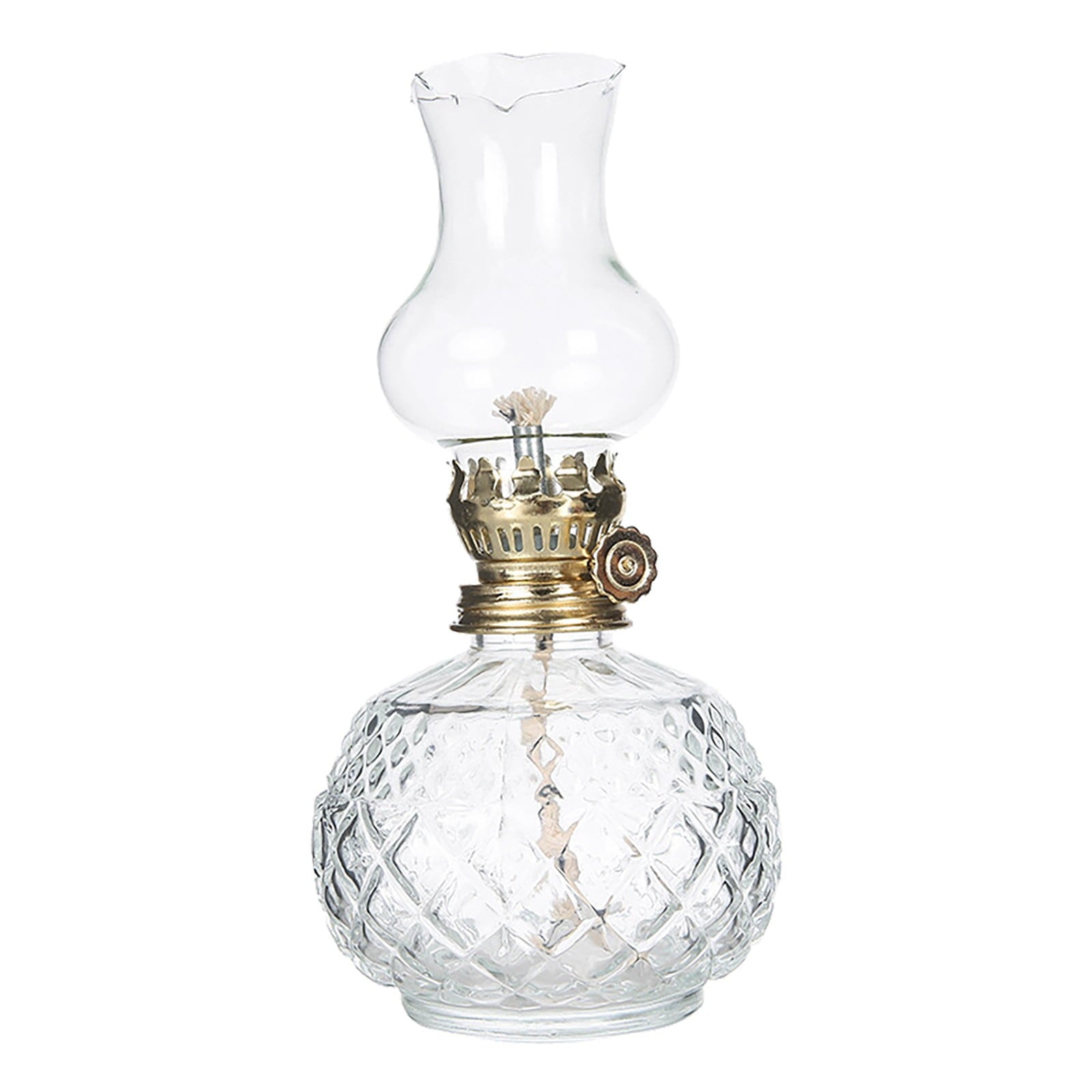 LGCASL Glass Kerosene Indoor Retro Classic Burning Lights Oil Lamp for Home Bedroom Table Decorations Emergency Use, 1*Glass Lamp Glazed Lamp, Clear One Size Glazed lamp, clear