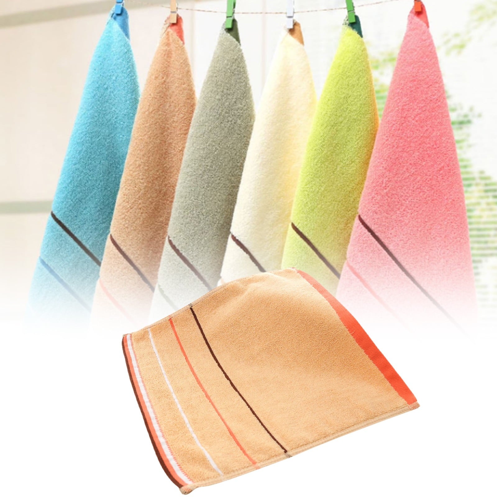 1 Towel Square Pure Cotton Towel Thickened Absorbent Large Square Towel Kindergarten Cleaning Towel Hand Towel One Size Coffee