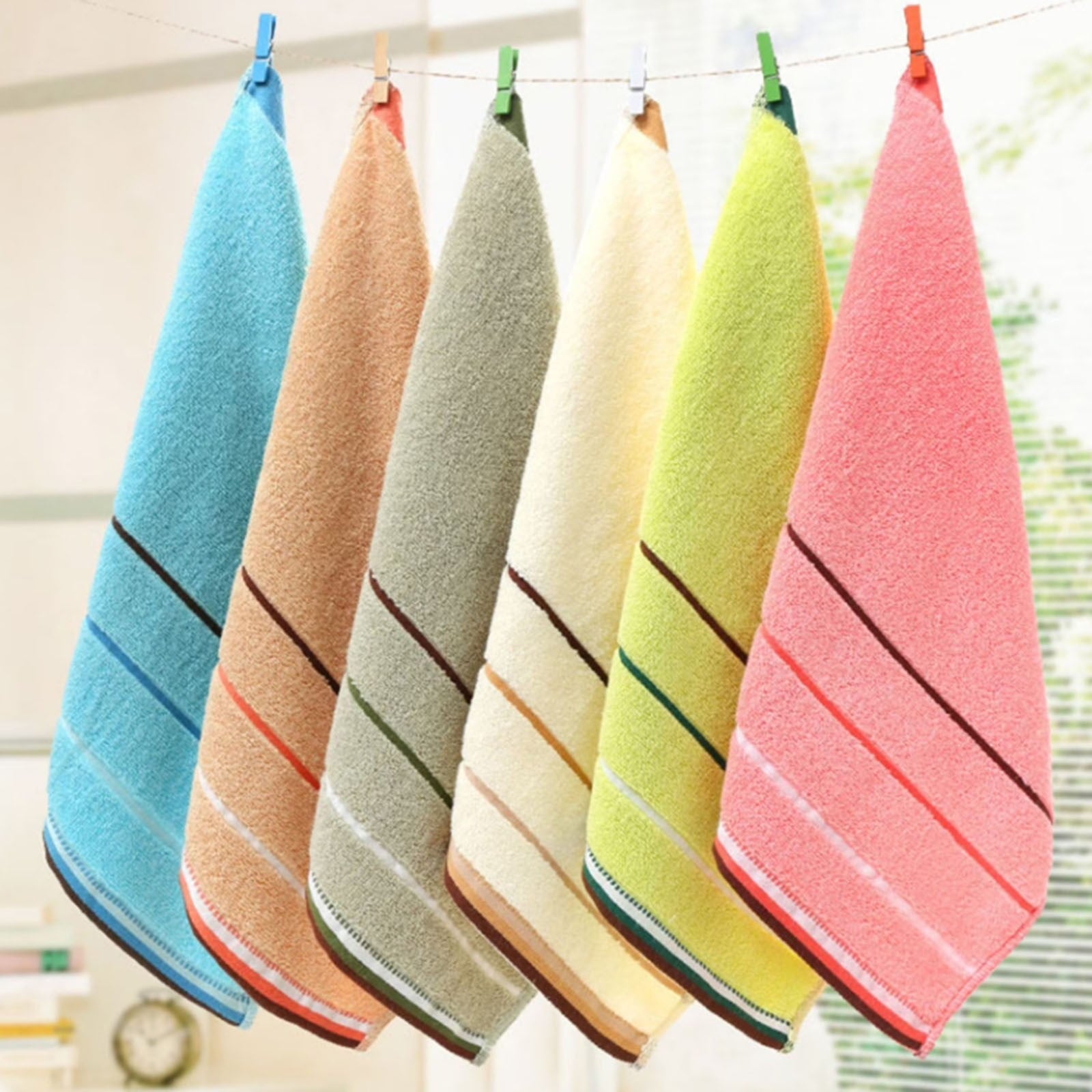 1 Towel Square Pure Cotton Towel Thickened Absorbent Large Square Towel Kindergarten Cleaning Towel Hand Towel One Size Coffee