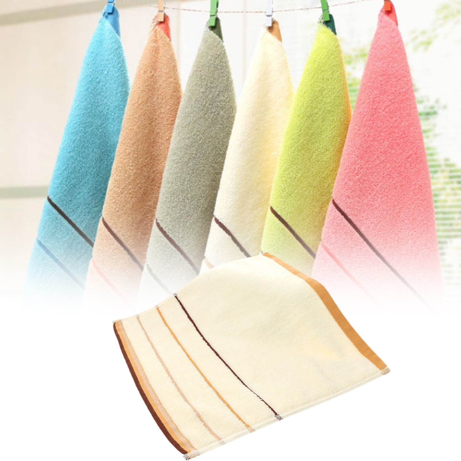 1 Towel Square Pure Cotton Towel Thickened Absorbent Large Square Towel Kindergarten Cleaning Towel Hand Towel One Size White