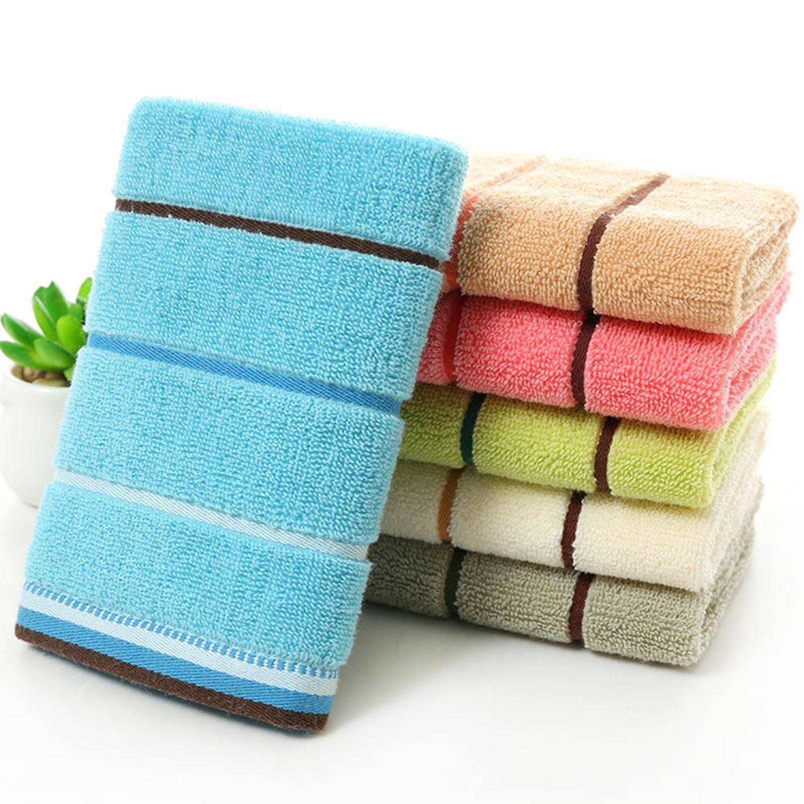 1 Towel Square Pure Cotton Towel Thickened Absorbent Large Square Towel Kindergarten Cleaning Towel Hand Towel One Size White