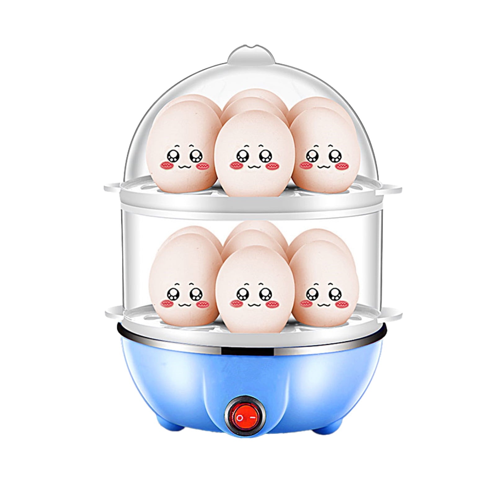 Egg Steamer ! Eggs Cooker Double Breakfast Machine Stainless Steel Multi Function Steamer, Cooking Molds Promotion Include 1*Egg Steamer Blue