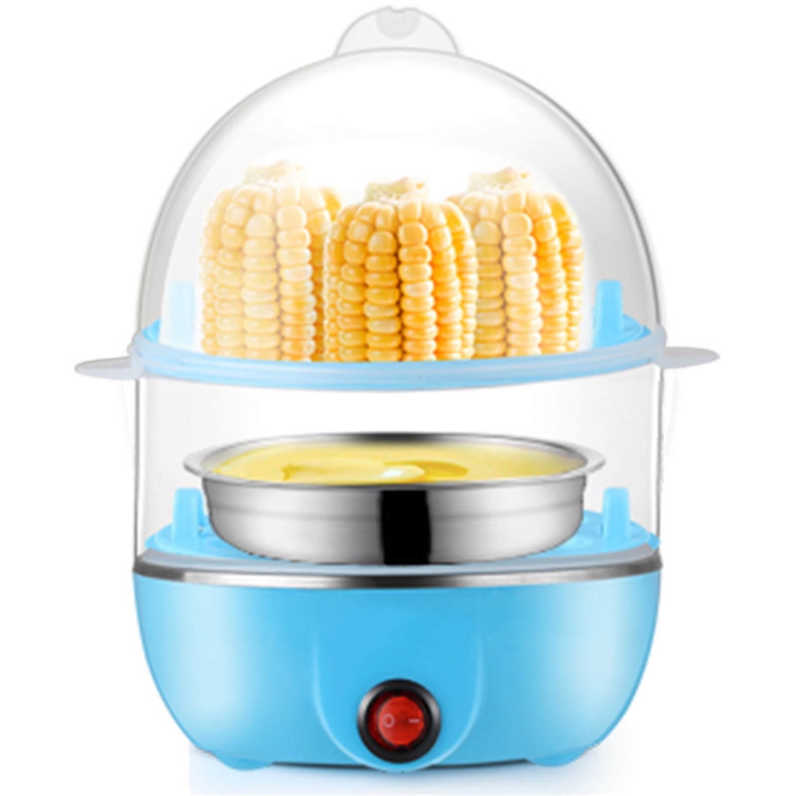 Egg Steamer ! Eggs Cooker Double Breakfast Machine Stainless Steel Multi Function Steamer, Cooking Molds Promotion Include 1*Egg Steamer Blue