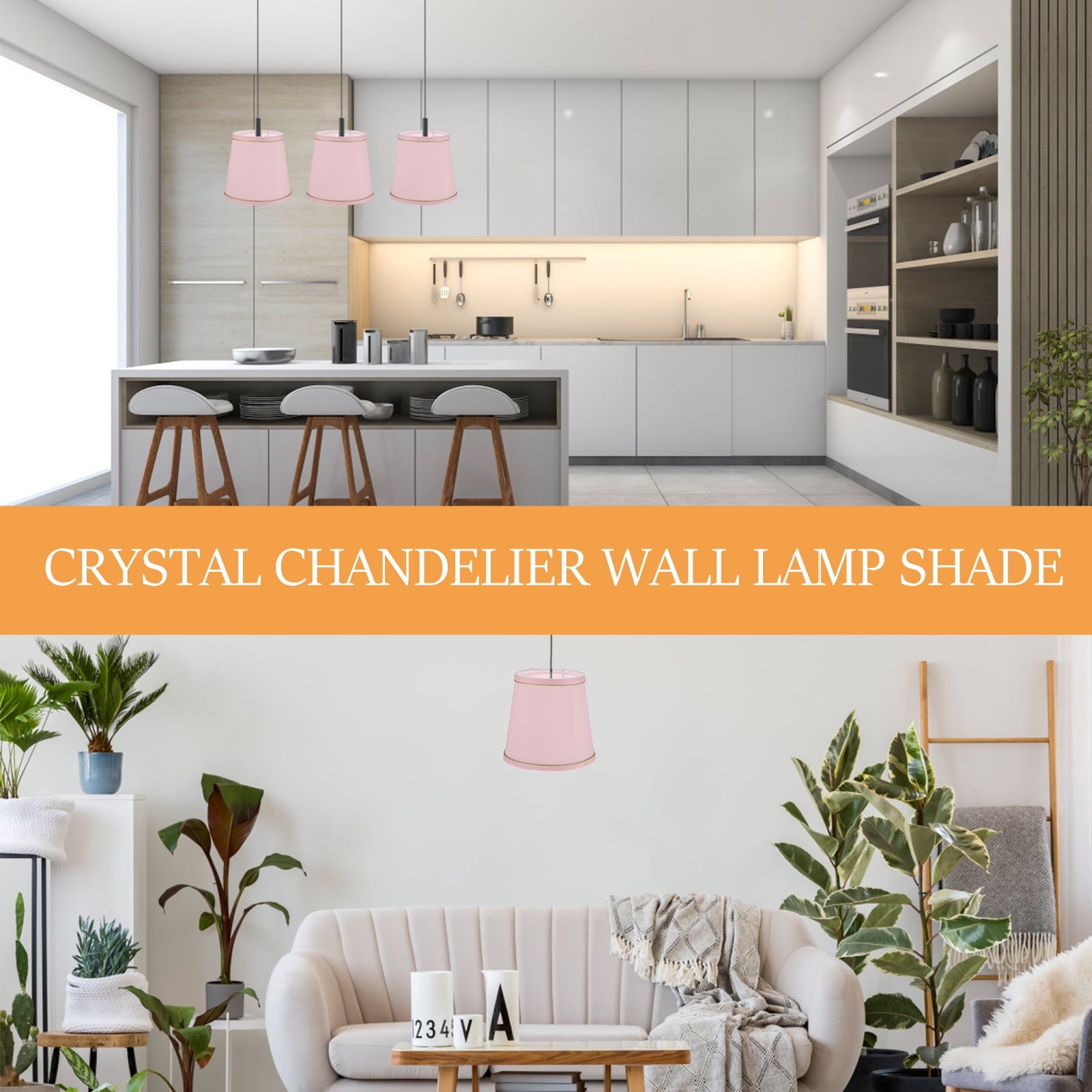 Ortofally Drum Lamp Shade Linen Fabric Lamp Cover Chandelier Lamp Shades for Chandeliers Lights Table Floor Wall Lamps Replacement 17.00X16.00X4.00CM Pink