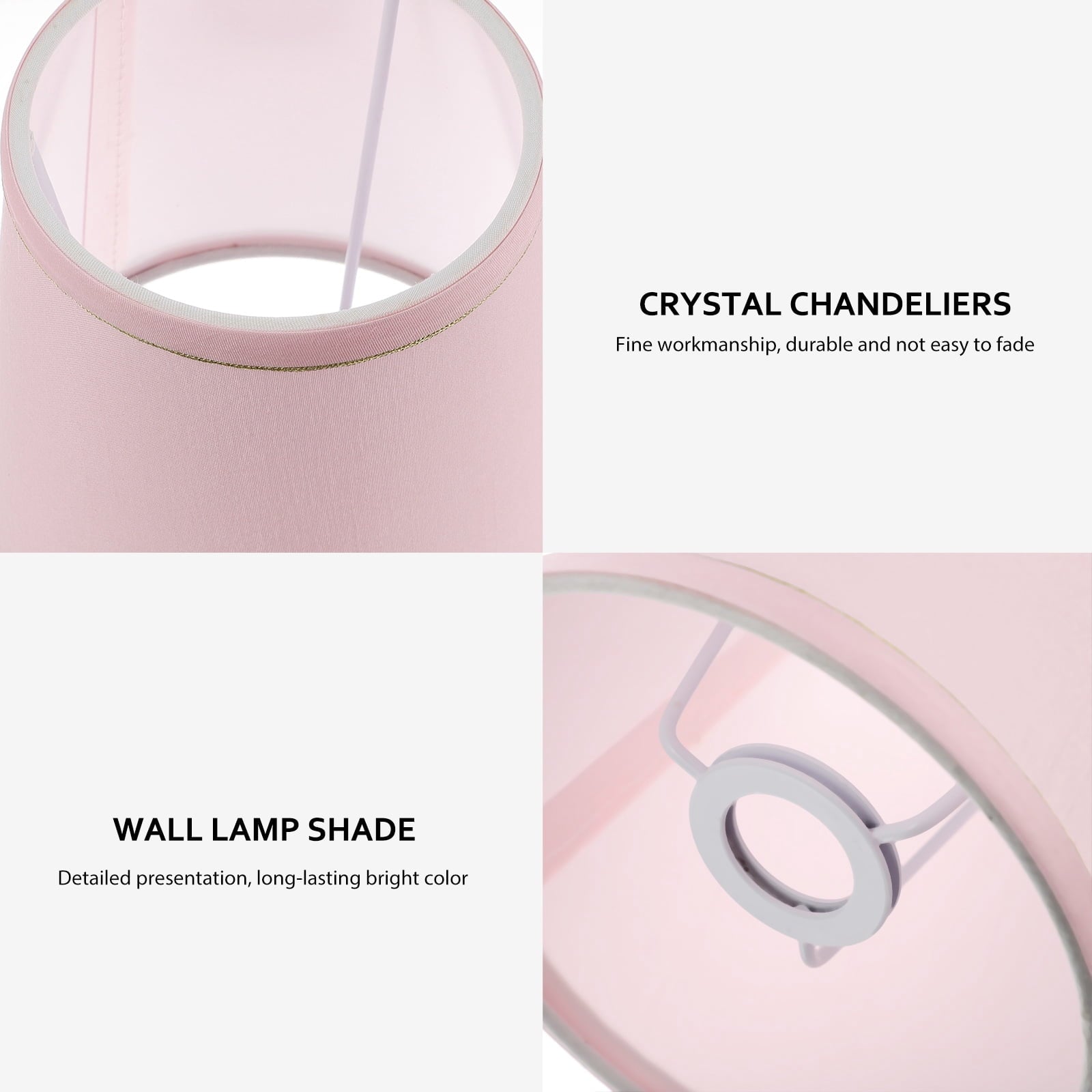 Ortofally Drum Lamp Shade Linen Fabric Lamp Cover Chandelier Lamp Shades for Chandeliers Lights Table Floor Wall Lamps Replacement 17.00X16.00X4.00CM Pink