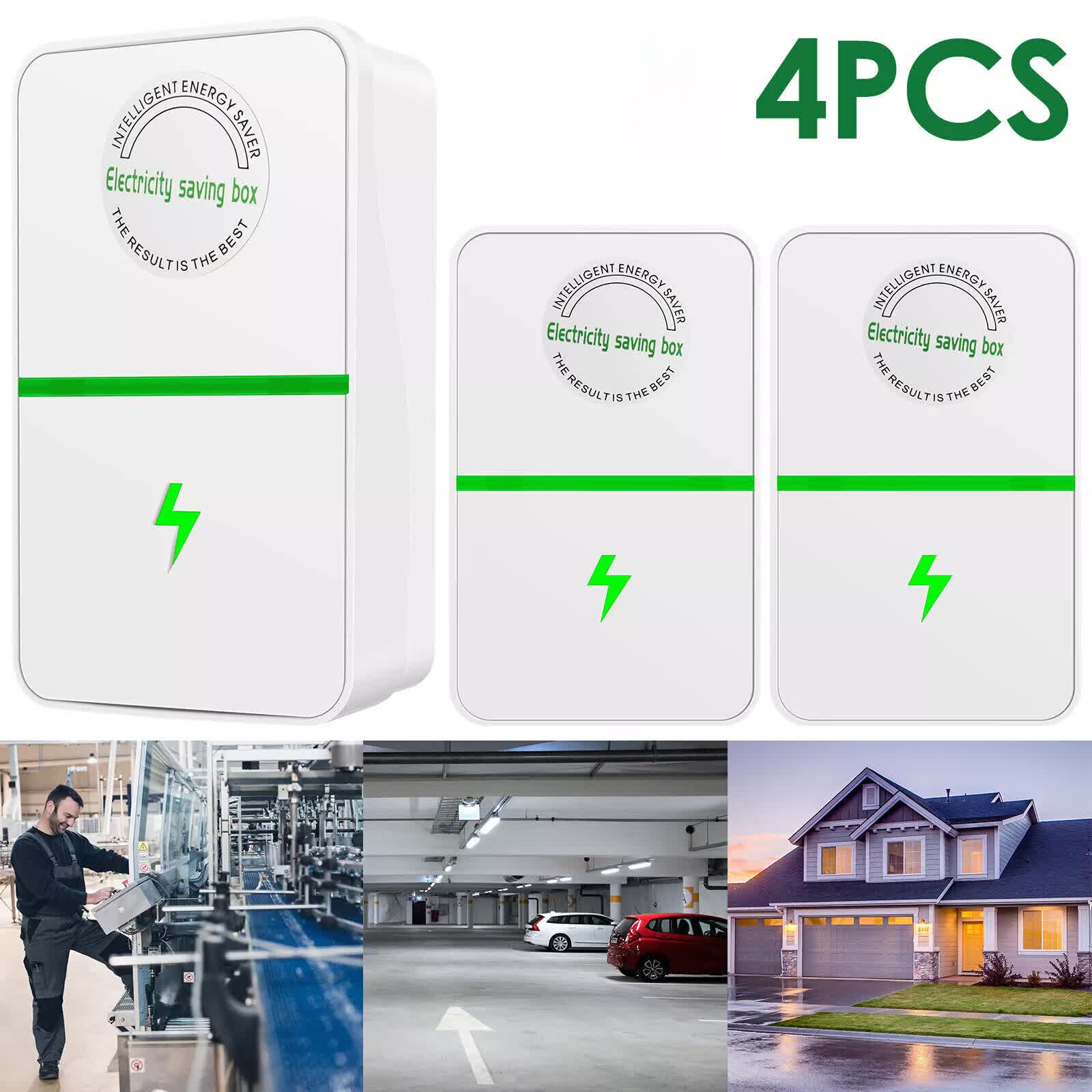 4 x Energy Saving Device New Elon Musk 90V-250V Stop-Watt Energy Saver Household