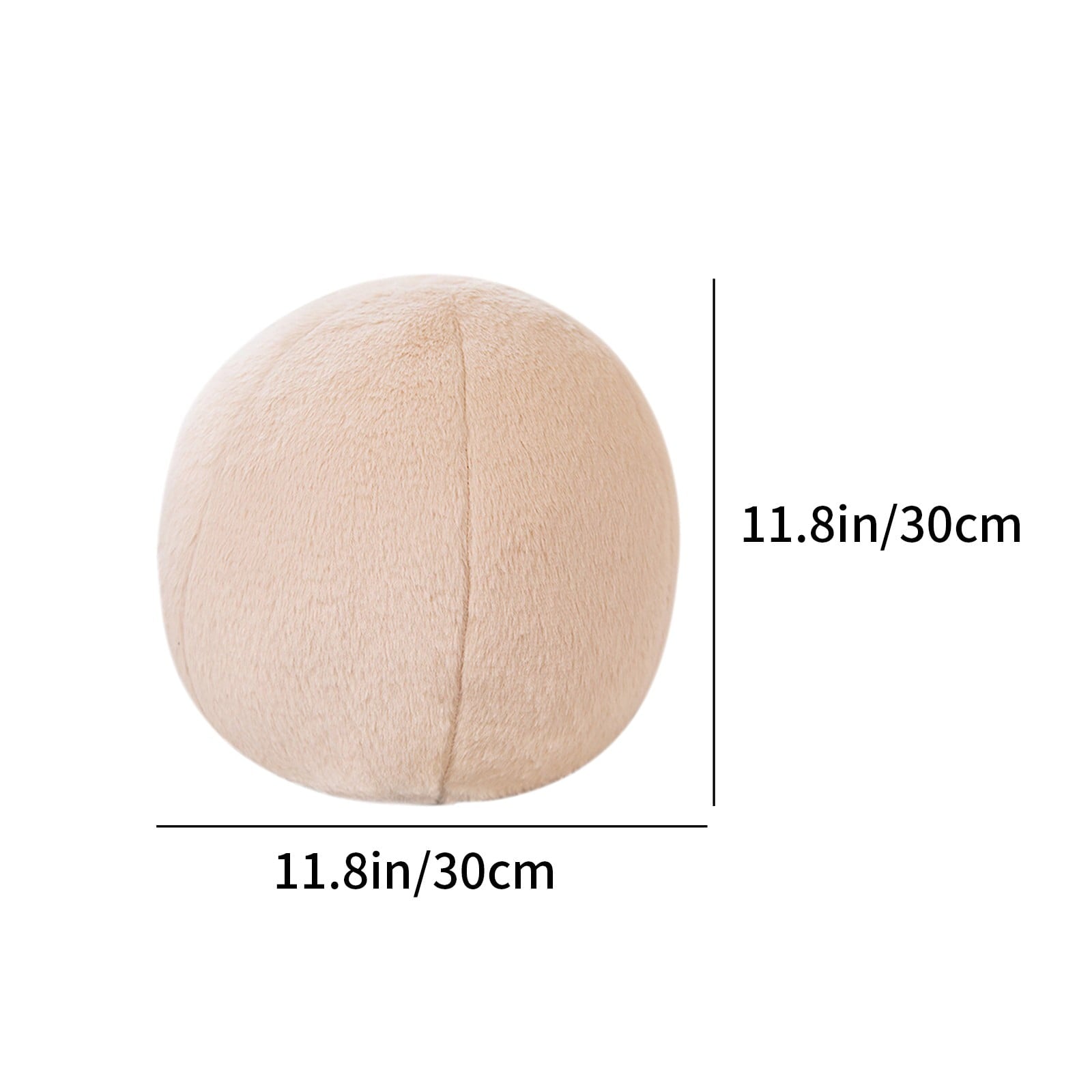 11.8 inch Ball Pillow Nordic Round Throw Pillows Boucle Ball Pillow Sphere Shaped Pillow Round Decorative Pillow for Couch, Sofa, Bedroom Beige