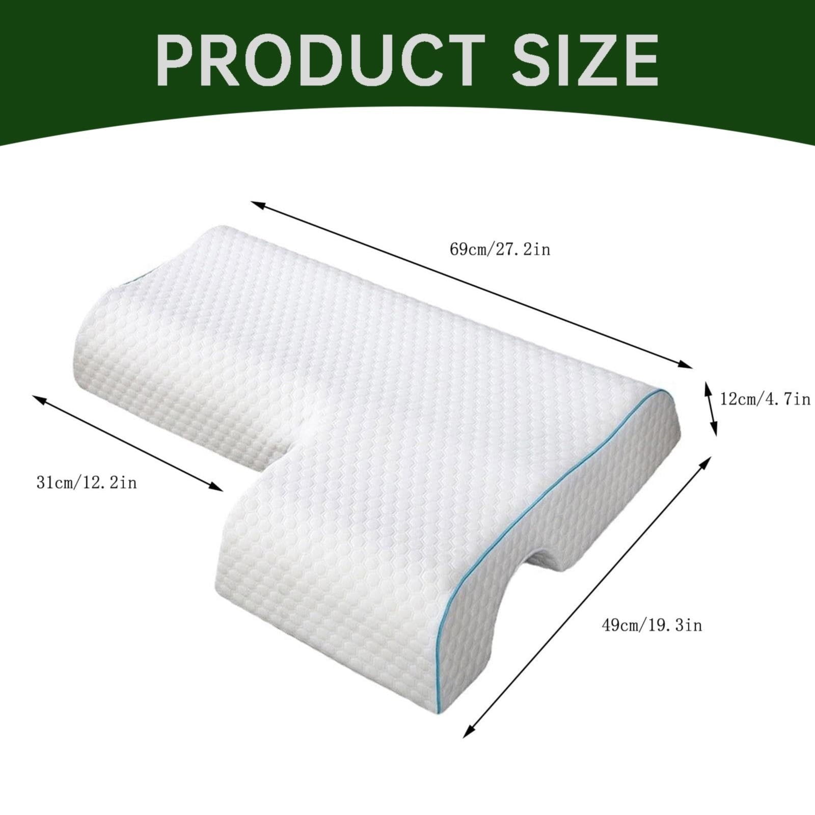Memory Foam Cuddle Pillow, Shoulder Pillow for Side Sleepers, Arm Pillow with Arm Hole for Sleeping, Side Sleeper Pillow for Arm Pressure Relief with Breathable Pillowcase, 27.2x19.3 27.2" x 19.3" B