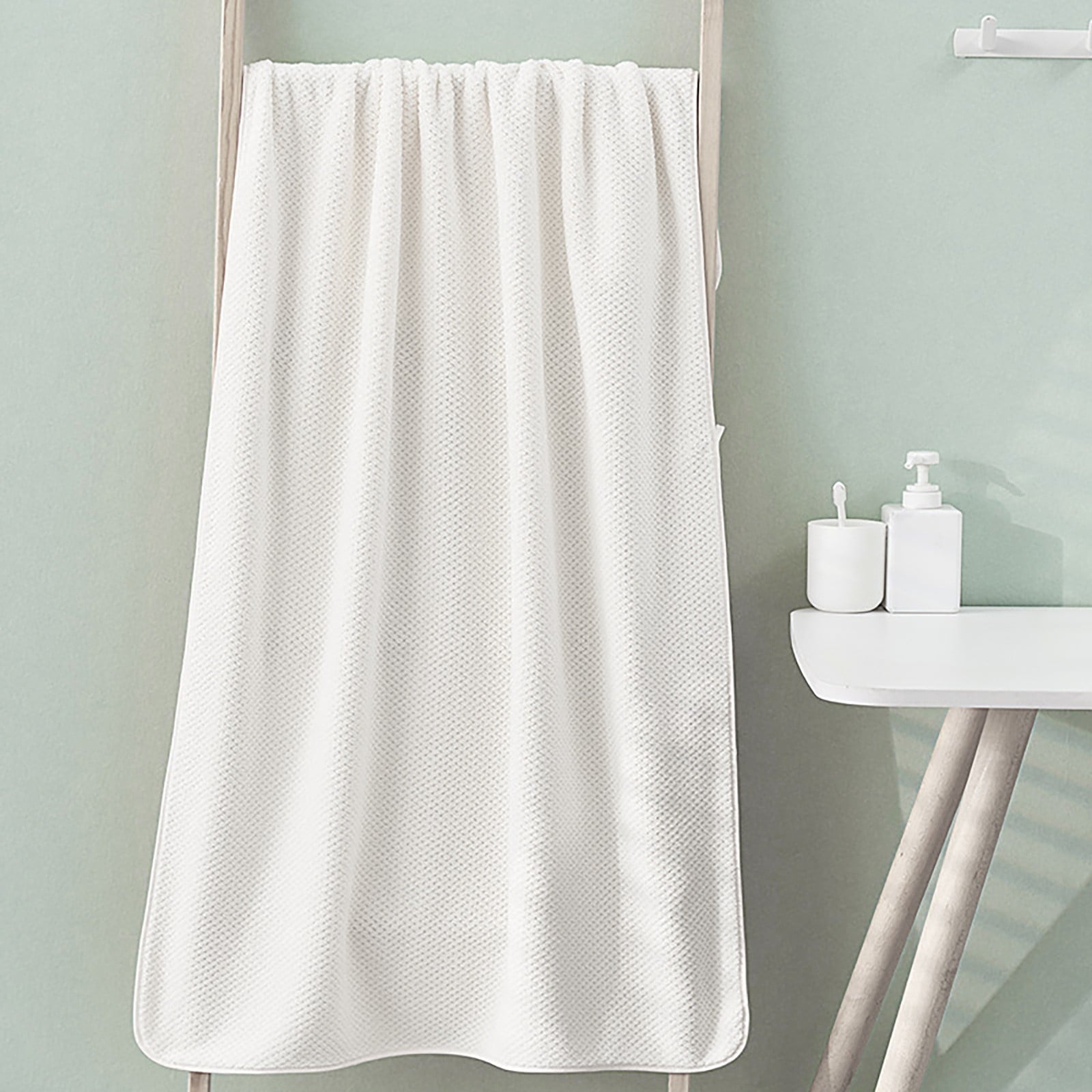 Bath Sheets Towels for Adults, 13.77x29.52 Inches - Light Thin Quick Drying Highly Absorbent Bath Towel for Bath, Fitness, Yoga, Travel, Sport and Shower (Pink) 13.77" x 29.52" White1