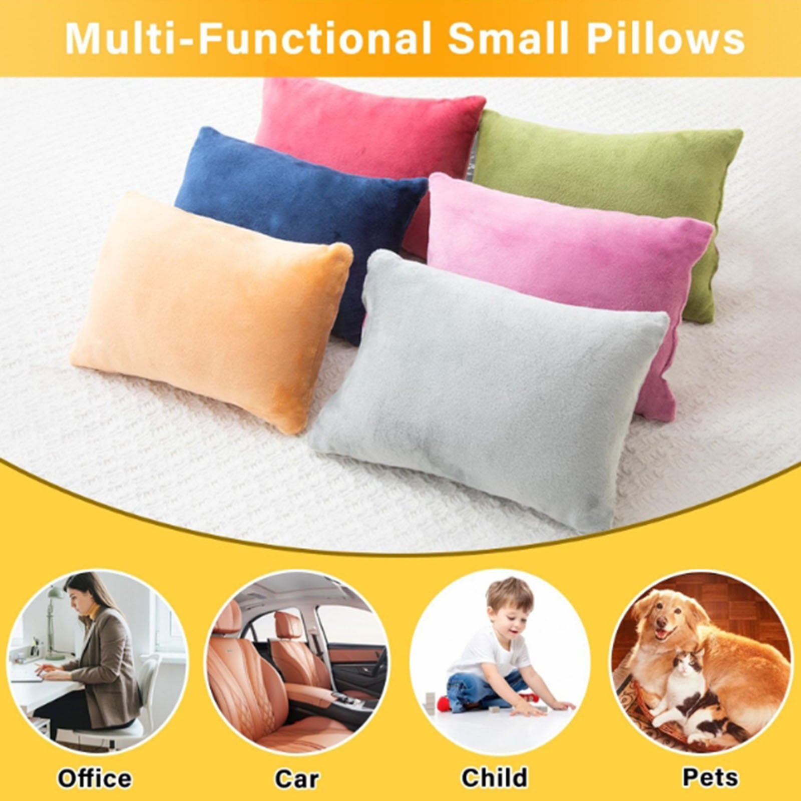 2 Pack Small Pillow, Cooling Memory Foam Mini Pillow 11 X 7 Inches for Sleeping, Travel, Nap and Neck, Knee, Lumbar Support, Tiny Pillow Cushion for Pet, Dogs 11" x 7" Grey