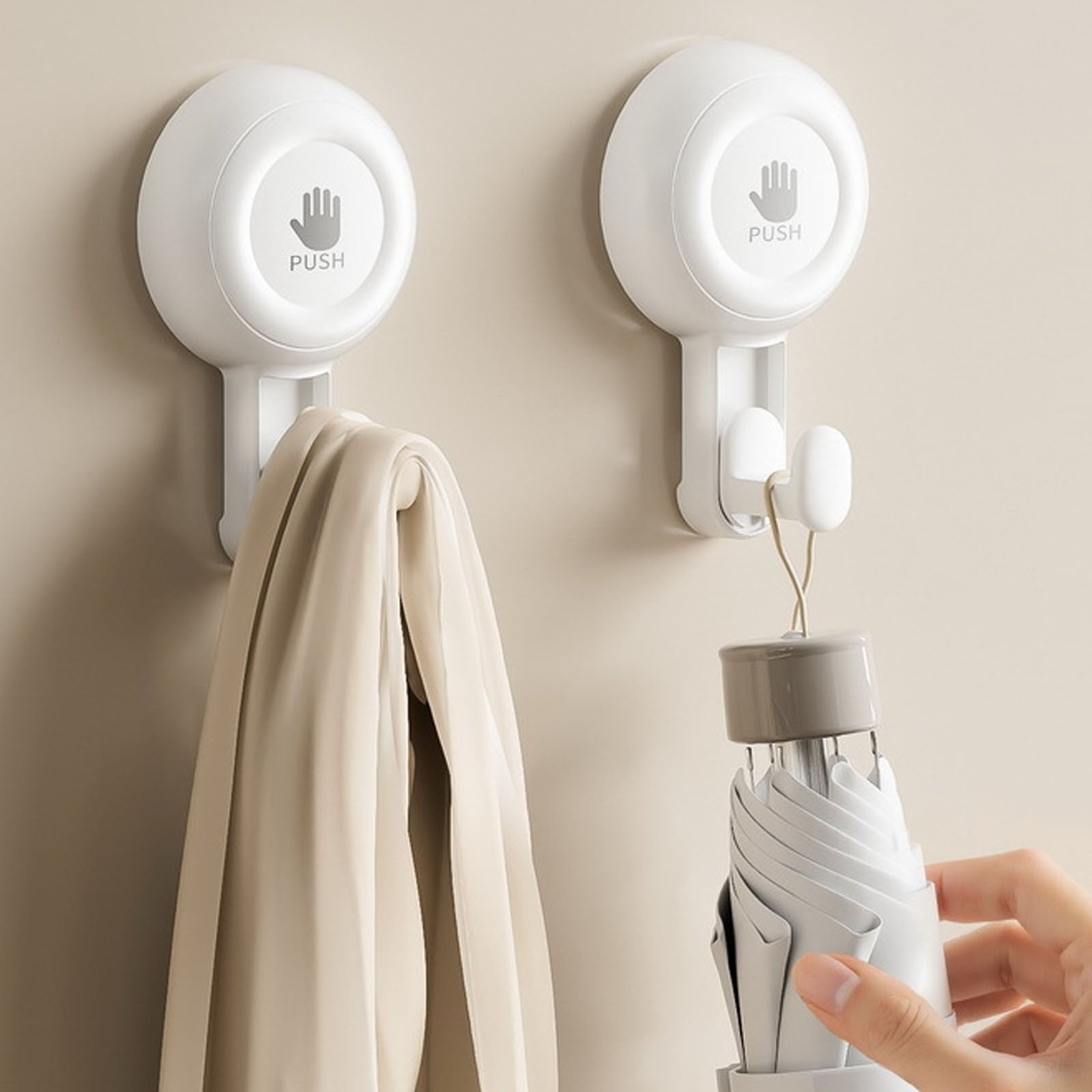 Powerful Suction Cup Shower Hooks for Towel, Loofah, 360° Rotatable Damage-free Hanging Versatile Wall Hooks for Inside Bathroom, Decoration, Removable Suction Holders, 1 Pcs, 4.37x2.67x1.81 4.37" x 2.67" x 1.81" White1