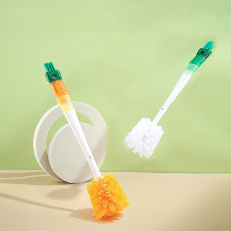 Bottle Brush - Dishwashing Brush - Straw Brush - Bottle Cleaner - Drinking Bottle - Thermos Cup - Cup Cleaner - Crevice Brush - Kitchen Accessories - Multifunctional - Orange - 1 Piece