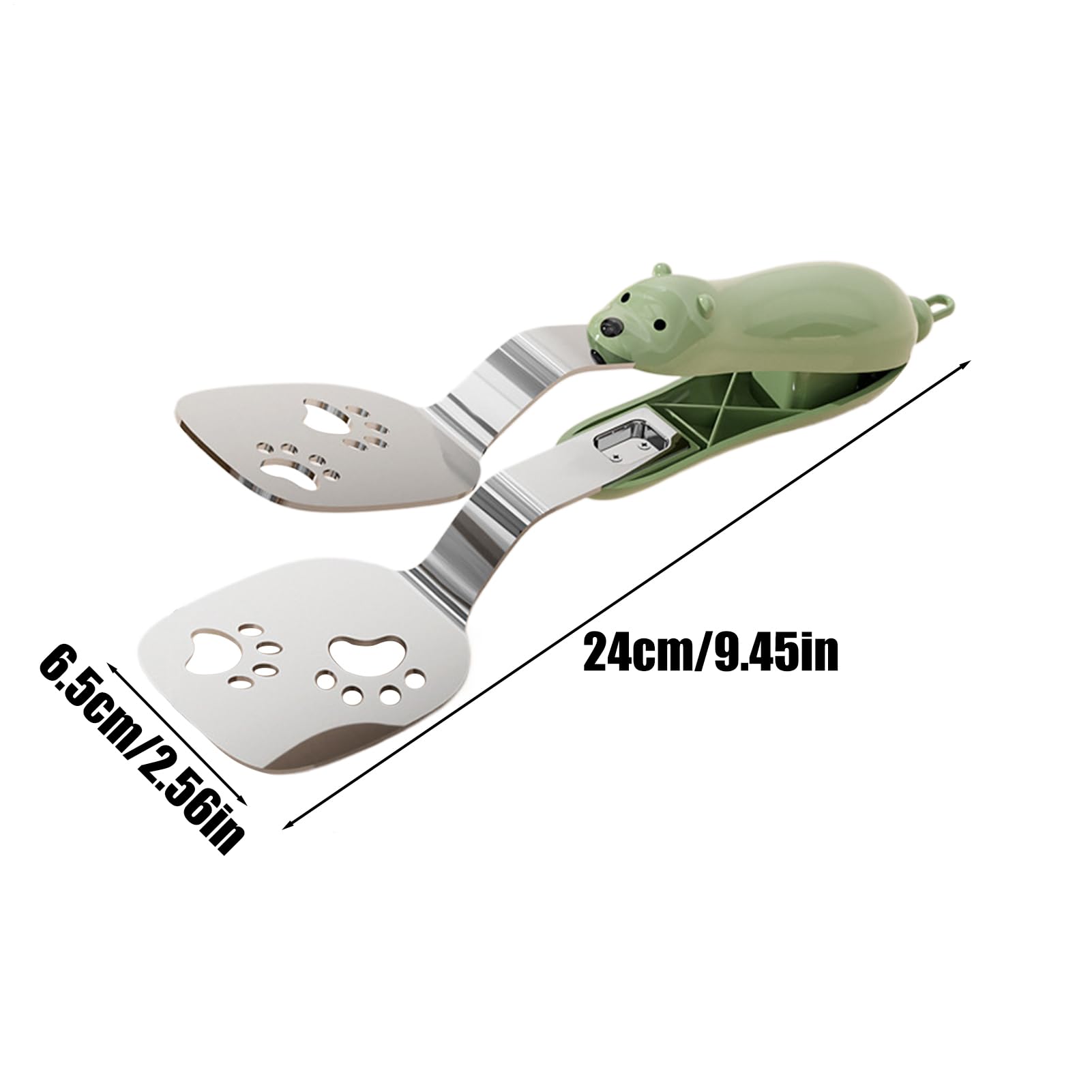 Kitchen Tongs - Spatula - BBQ Tongs - Meat Tongs - Kitchen Utensils - Kitchen Accessories - Grill Tongs - Spatula - Funny Gadgets - Cooking Utensils - Serving Tongs - Kitchen Tools - Original Gift - Green - 1 Piece