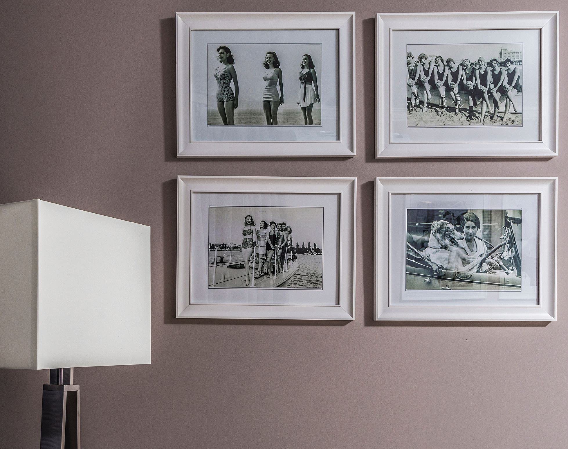 Picture Hanging Strips - No Drilling - Self-Adhesive Velcro - Hanging Picture Frames - Double-Sided Tape - Damage-Free Removal - Poster Strips - Hanging System - Wall Decoration - Strong Adhesive - White - 24 Pairs (48 Strips)