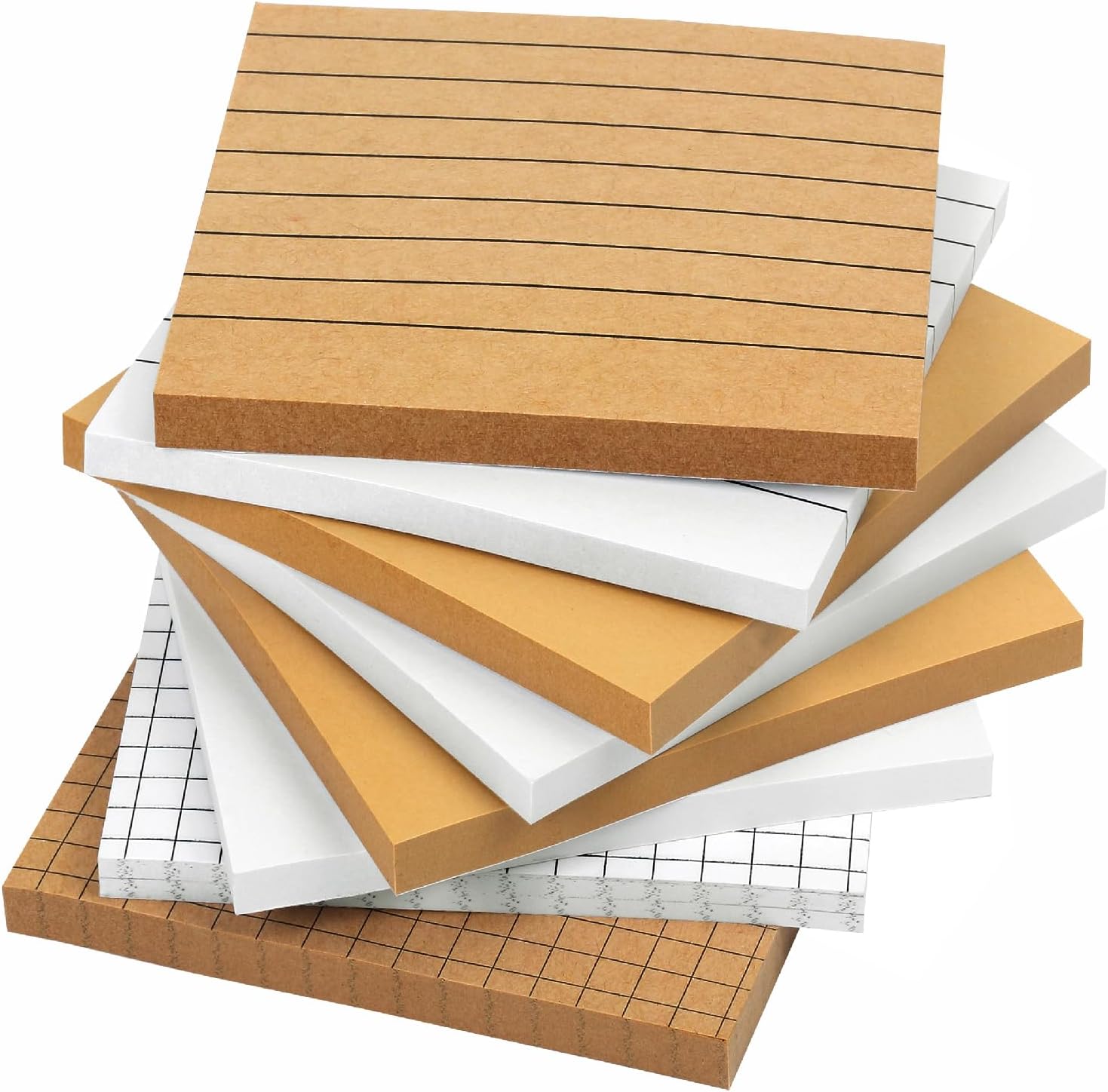 Sticky notes - Memo pad - Notepads - Bullet journal accessories - School supplies - Office supplies - Kraft paper - Notepads - Aesthetic stationery - Scrapbook paper - Sticky notes - Planner - Brown and White - 1 Piece