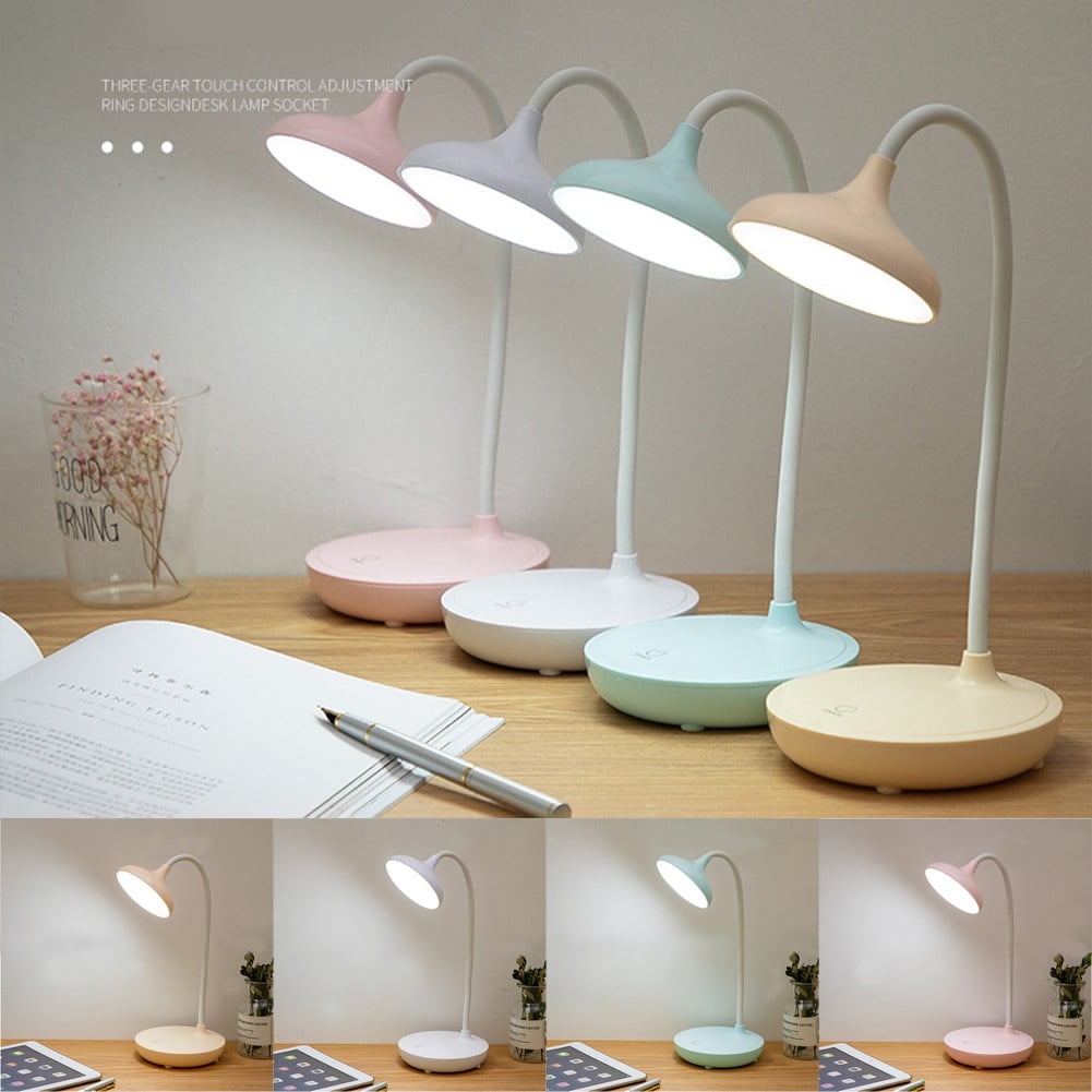 LED Desk Lamp with USB Ports,Touch Desk Lamps for Home Office with 3 Brightness Desk Light with Small Night Light,Reading Lamp Table Lamp for Bedroom Bedside Study（green）