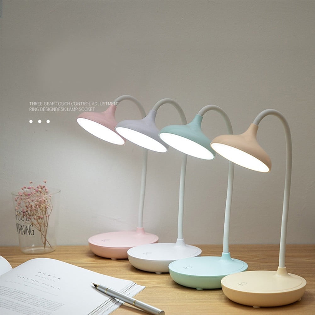 LED Desk Lamp with USB Ports,Touch Desk Lamps for Home Office with 3 Brightness Desk Light with Small Night Light,Reading Lamp Table Lamp for Bedroom Bedside Study（yellow）