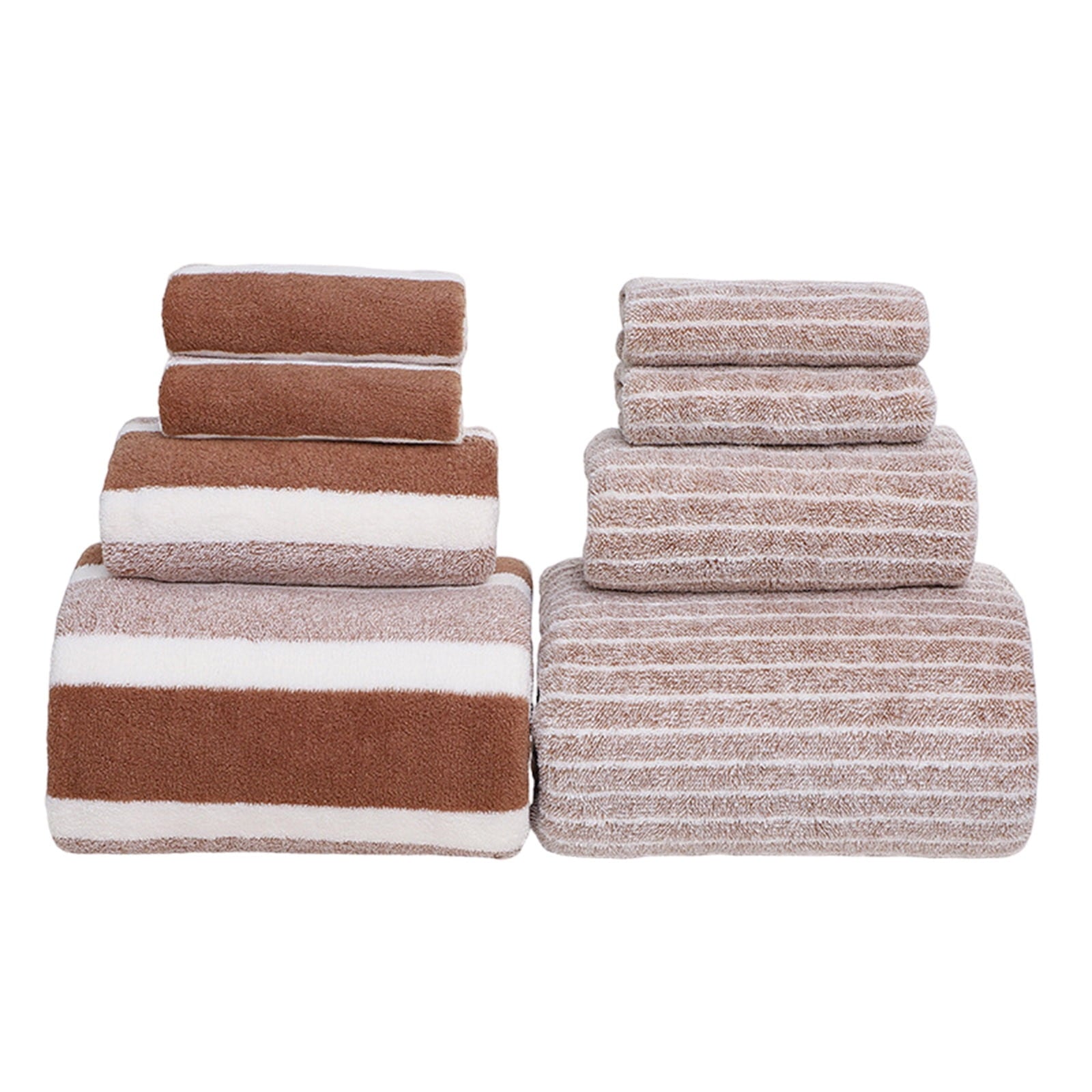 Clearance 8 Pack Plush Absorbent 100% Cotton Bath Towel Set, 2 Bath Towels 4 Hand Towels 2 Washcloths, Luxury 8 Piece Towel Set for Bathroom SPA Gym, Family Bath Towel Set Coffee