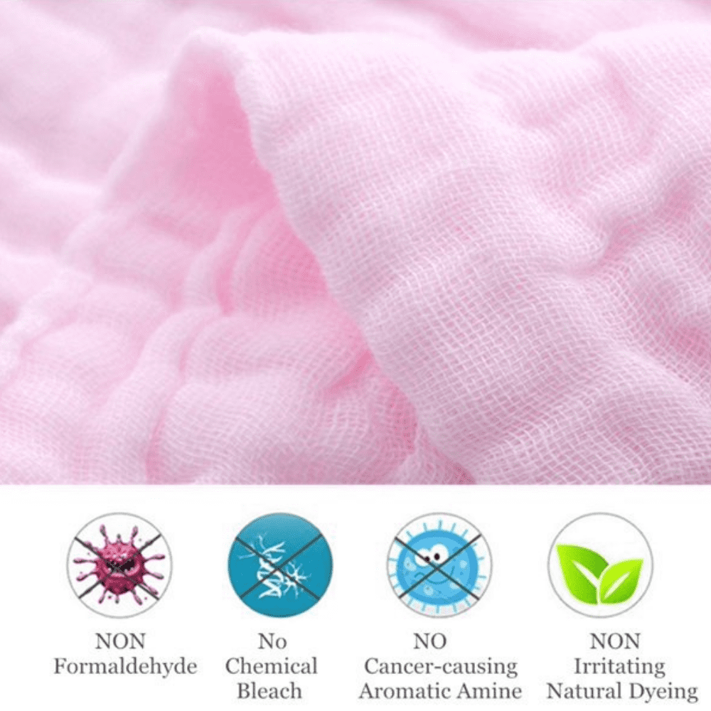 10PCS Muslin Cotton Baby Towel Soft Baby Bath Towel Multicolor Newborn Washcloths and Towels white & pink & blue & green & yellow