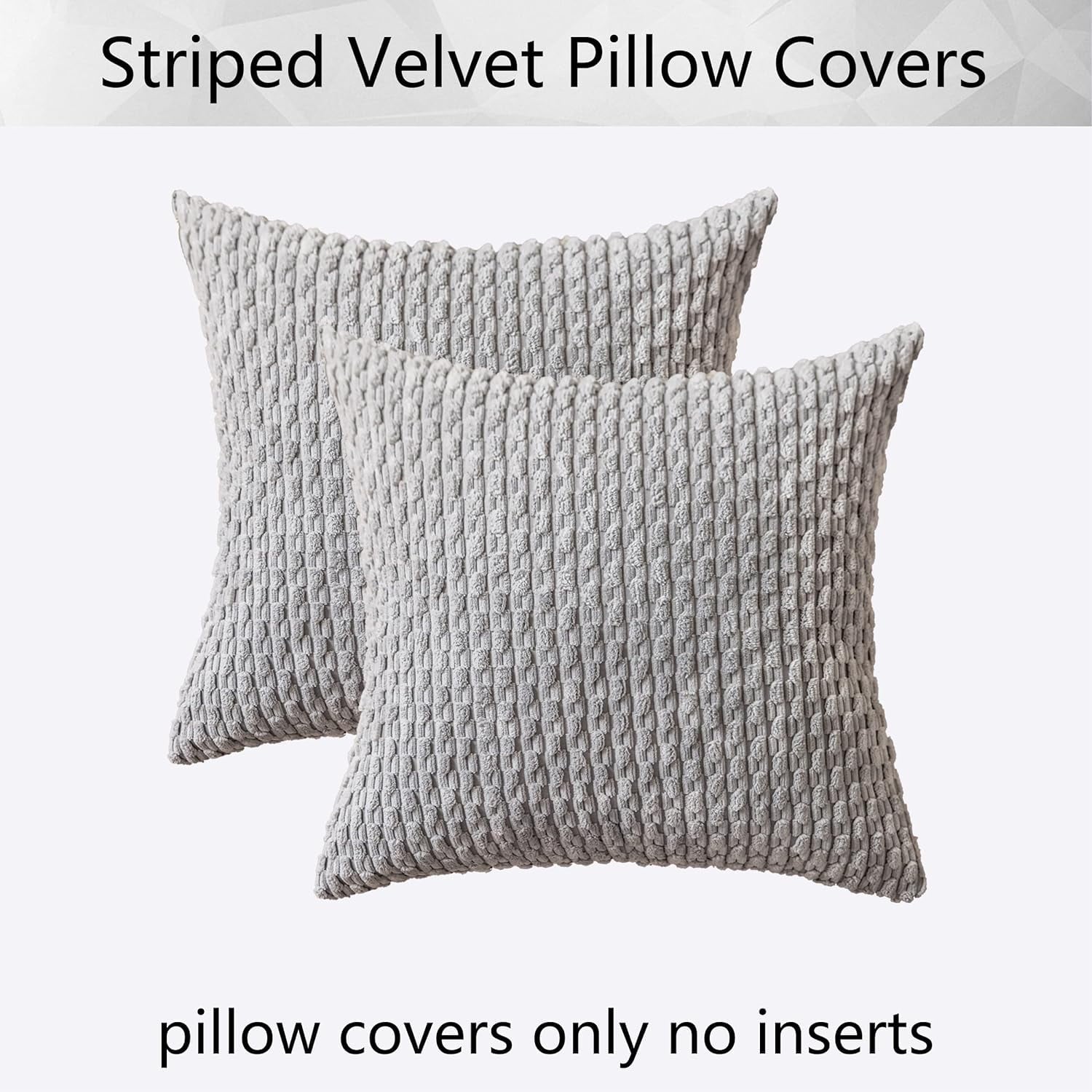 Holzlrgus Fall Set of 2 Striped Textured Velvet Corduroy Decorative Europe Sham Seasonal Autumn Throw Pillow Cushion Cover for Couch, (60x60 cm, 24inch), Burnt Brick 18 x 18-Inch Tan