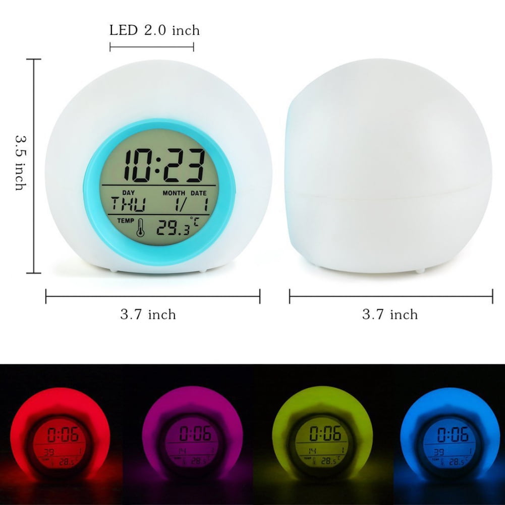 Kids Alarm Clock OK to Wake Alarm Clocks for Kids Toddlers Night Light Clock for Bedrooms with Children's Sleep Trainer Cute Clock Birthday Gift for Teen Boys Girls Colorful
