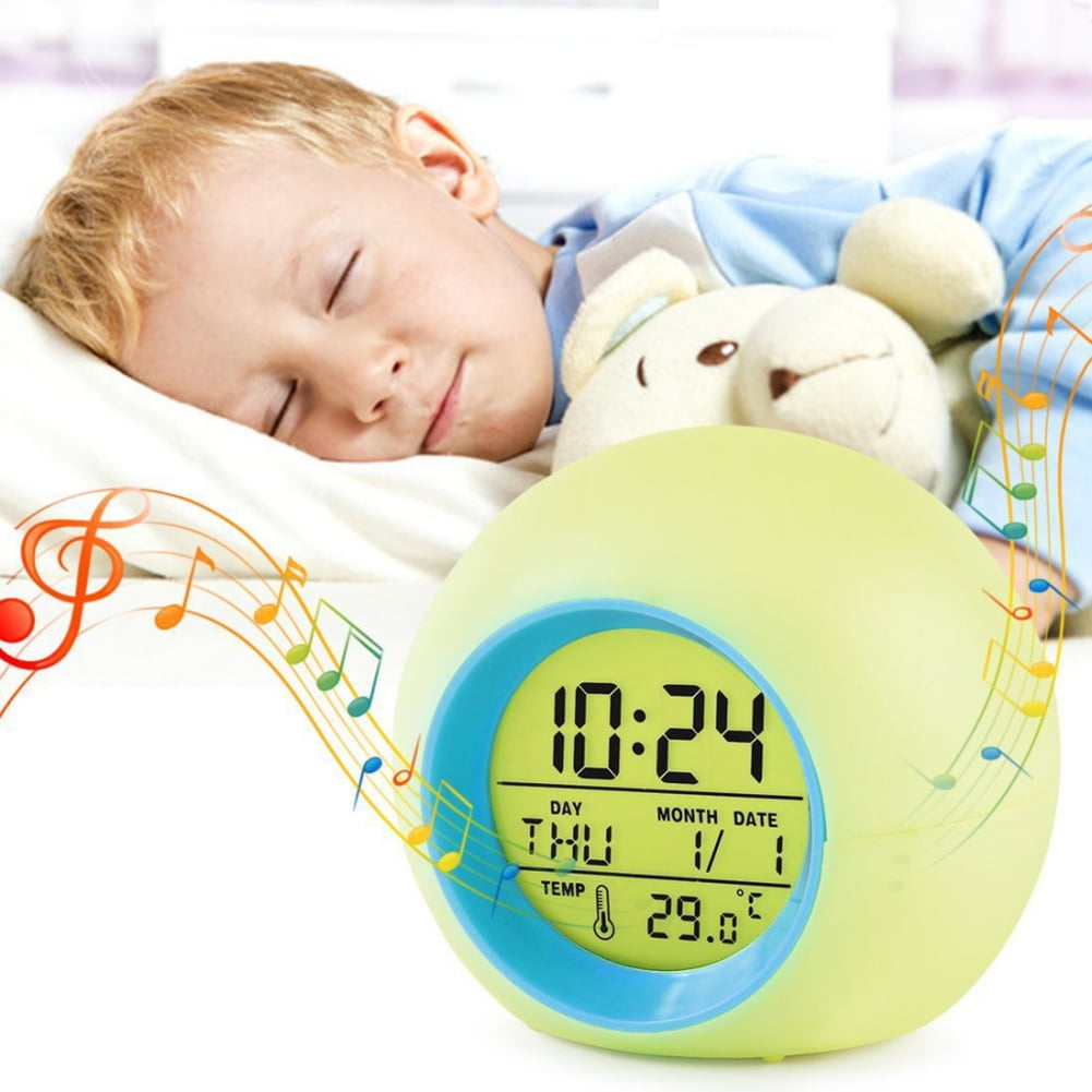Kids Alarm Clock OK to Wake Alarm Clocks for Kids Toddlers Night Light Clock for Bedrooms with Children's Sleep Trainer Cute Clock Birthday Gift for Teen Boys Girls Colorful