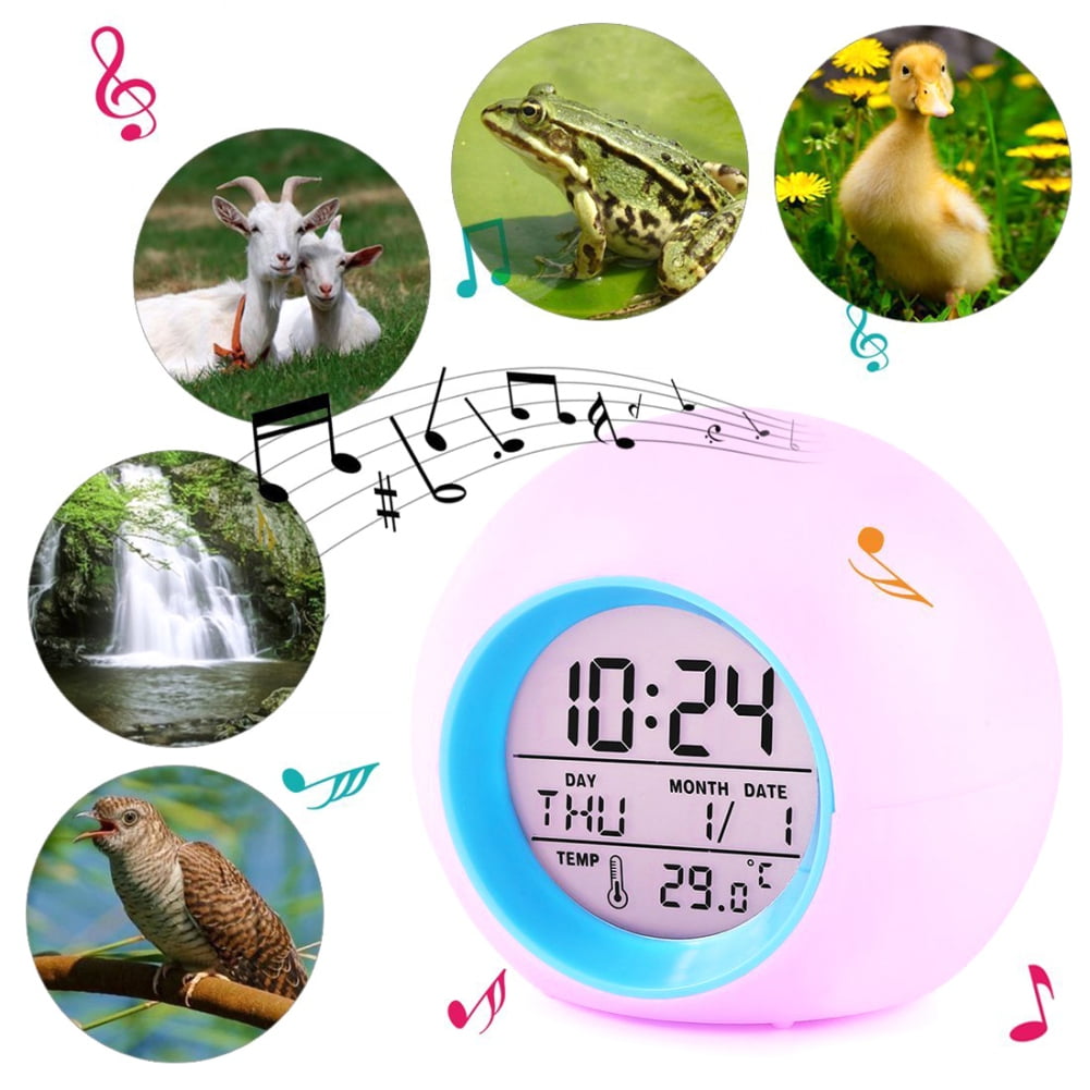 Kids Alarm Clock OK to Wake Alarm Clocks for Kids Toddlers Night Light Clock for Bedrooms with Children's Sleep Trainer Cute Clock Birthday Gift for Teen Boys Girls Colorful