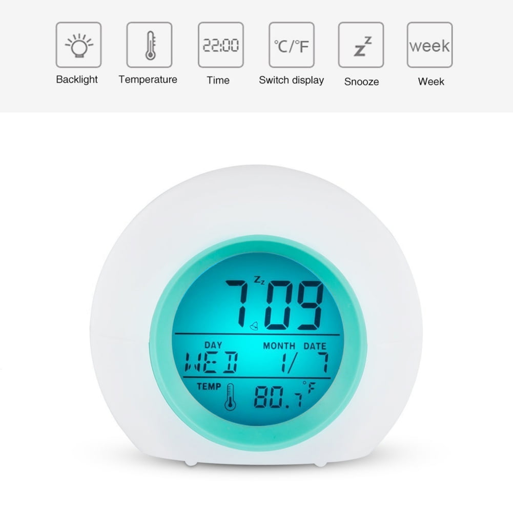 Kids Alarm Clock OK to Wake Alarm Clocks for Kids Toddlers Night Light Clock for Bedrooms with Children's Sleep Trainer Cute Clock Birthday Gift for Teen Boys Girls Colorful