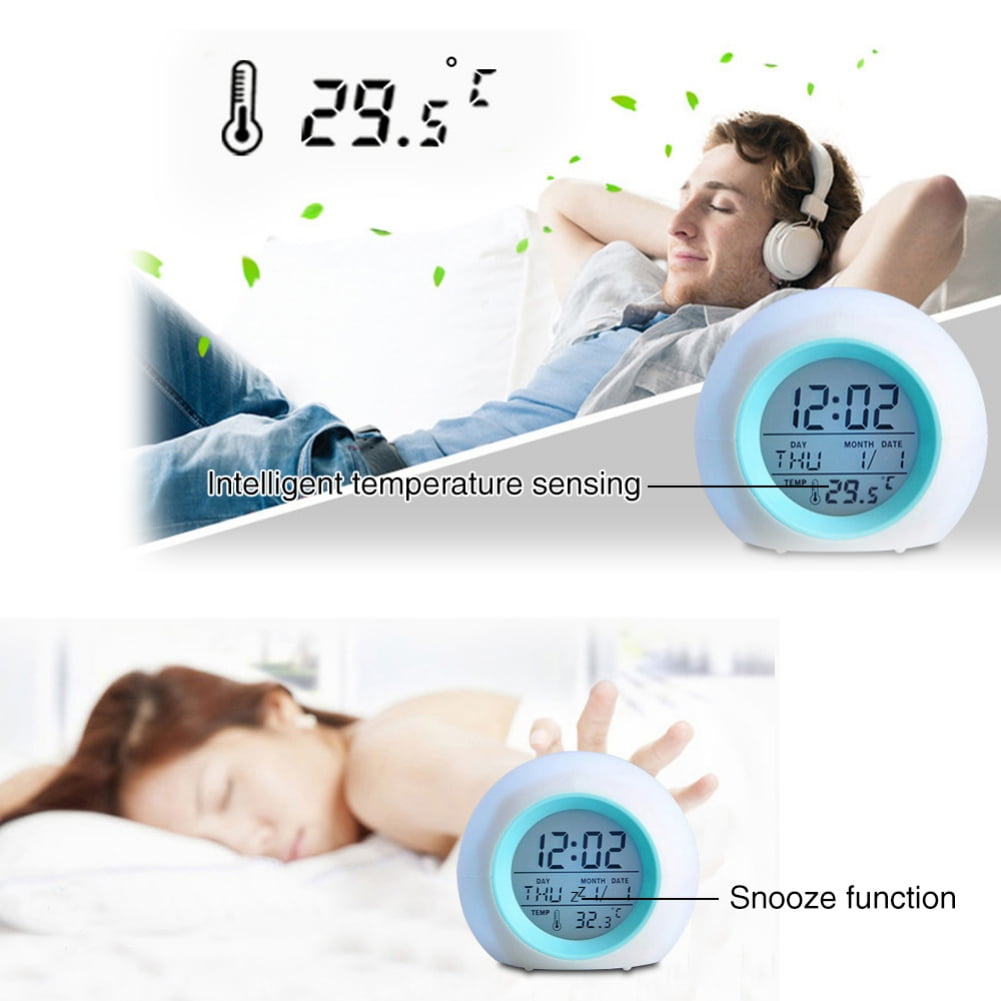 Kids Alarm Clock OK to Wake Alarm Clocks for Kids Toddlers Night Light Clock for Bedrooms with Children's Sleep Trainer Cute Clock Birthday Gift for Teen Boys Girls Colorful