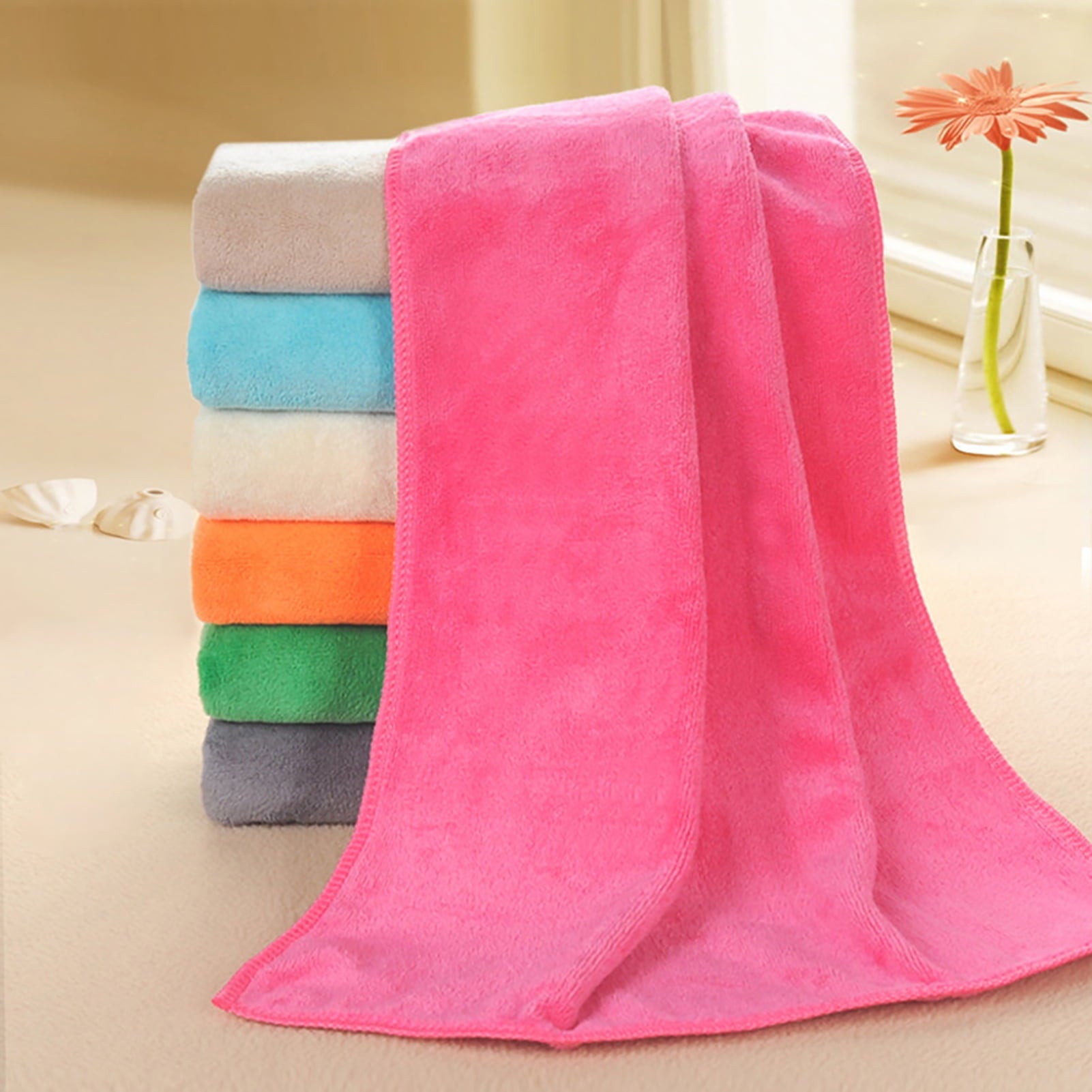 1Pc Microfiber Hair Towel Soft Super Absorbent Microfiber Microfiber Hair Towel Wraps Women for Gym Camel