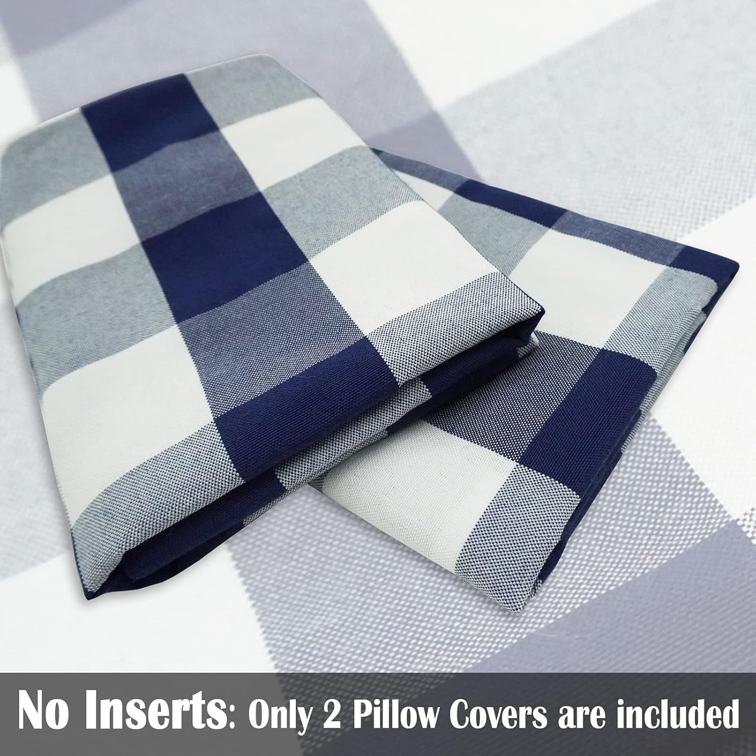 Light Blue Farmhouse Buffalo Plaid Pillow Covers 18x18 Set of 2 Patio Outdoor Decor Neutral Checkered Pillow Covers 18 x 18, Blue and White Gingham Plaid Check 18"x18", Set of 2 Orange