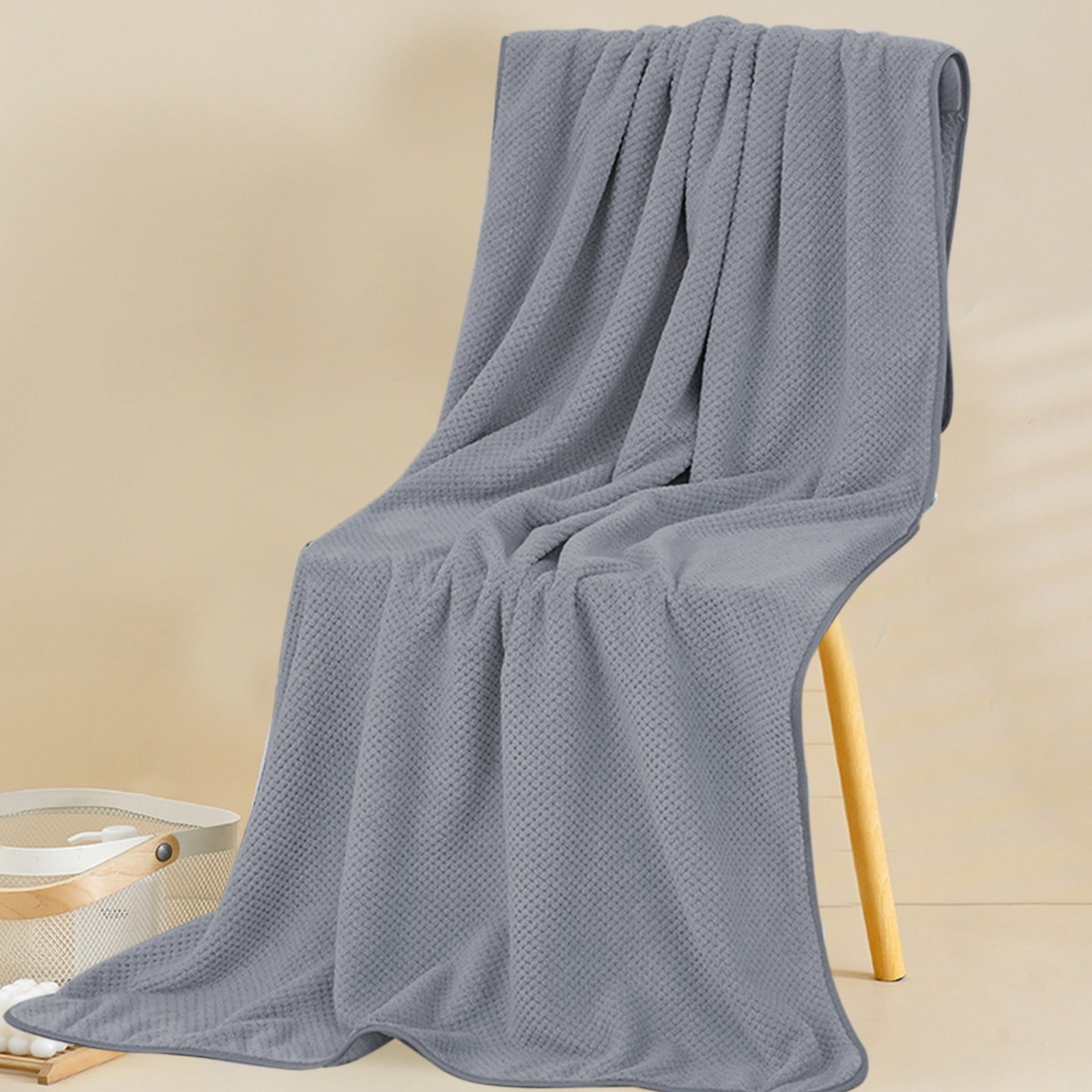 Chmadoxn Bath Towel, Oversize Bath Towel, 55×28 Inch Large Microfiber Bath Towels, Soft, Absorbent, and Quick Dry Towels for Bathroom, Pool, Beach, Swim, and Yoga, Large Bathroom Towels for Daily Use 55×28 in Gray