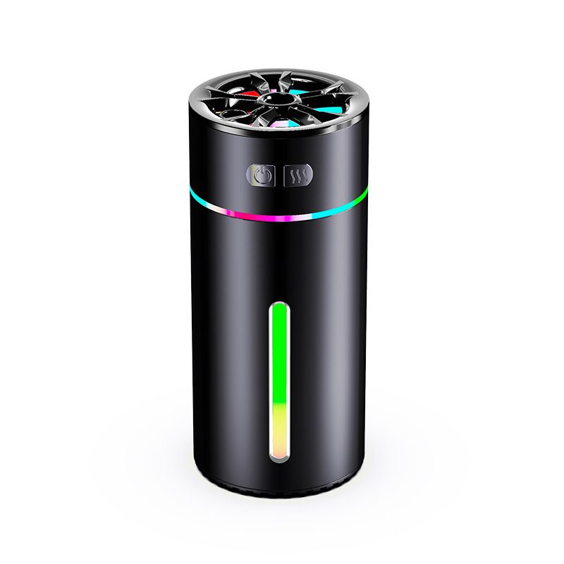 Car Diffuser Humidifier with Colorful Light, Auto Shut-Off, 2 Mist Modes, Car Diffusers for Essential Oils, Office Destop(Black)